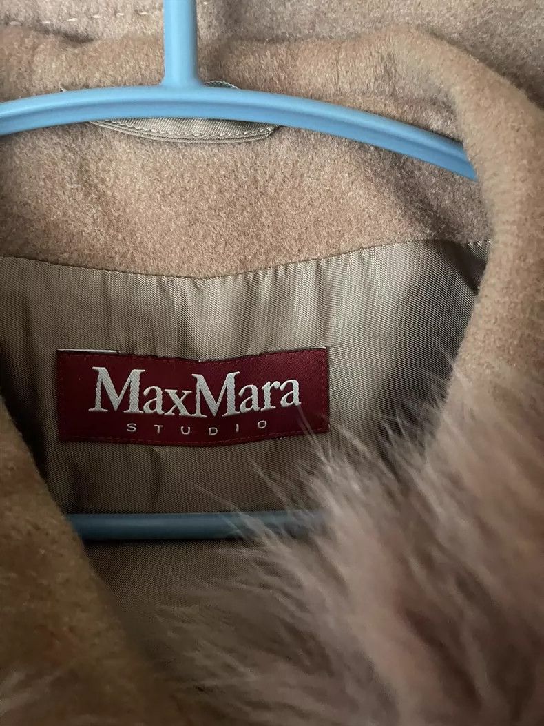 Max Mara Max Mara Dark camel fur collar coat Size M / US 6-8 / IT 42-44 - 2 Thumbnail