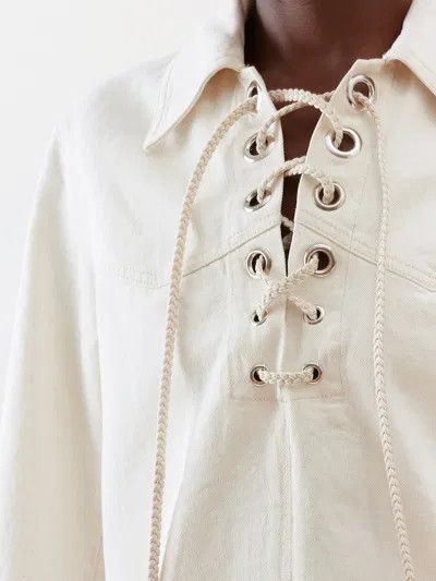 Chloe o1y0825 Denim Shirt in Ivory Size M / US 6-8 / IT 42-44 - 3 Thumbnail