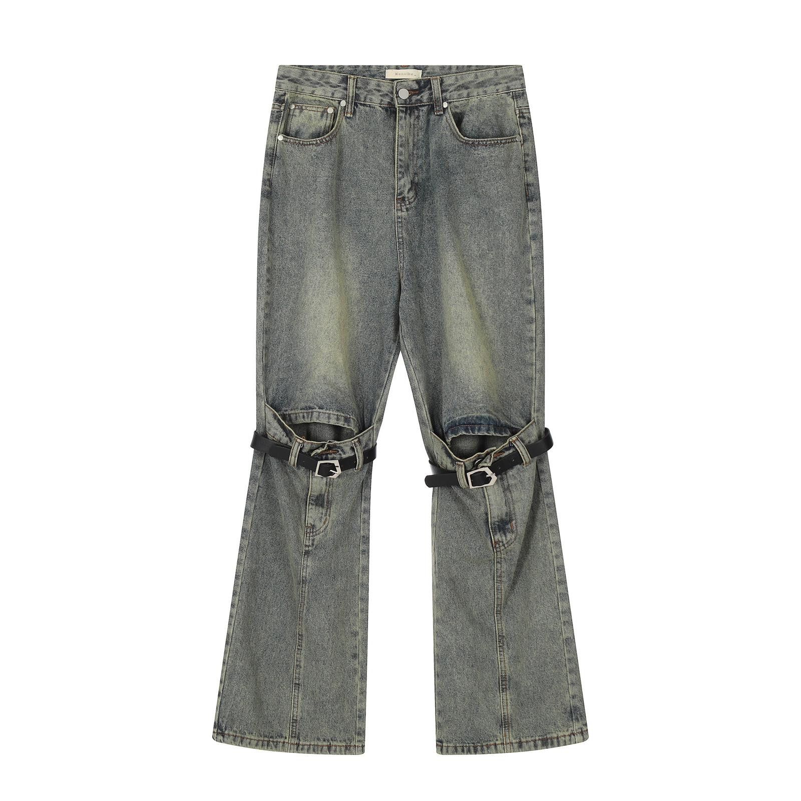 Japanese Brand Knee Strap Flare Jeans Size US 32 / EU 48 - 8 Thumbnail