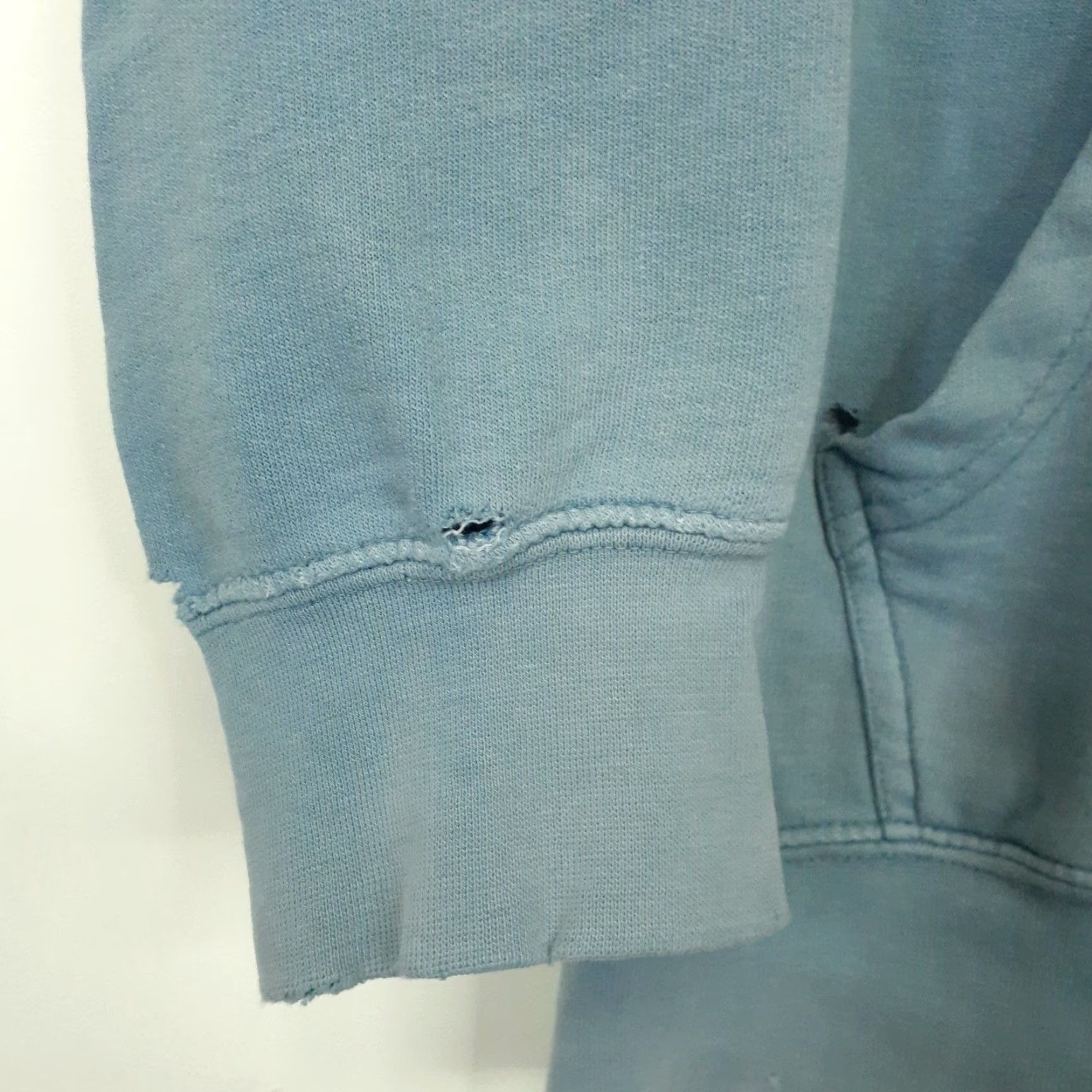RIPNDIP VINTAGE RIPNDIP Cat Leaf Distressed Long Sleeve Hoodie Skateboarding Medium Blue Size US M / EU 48-50 / 2 - 4 Thumbnail