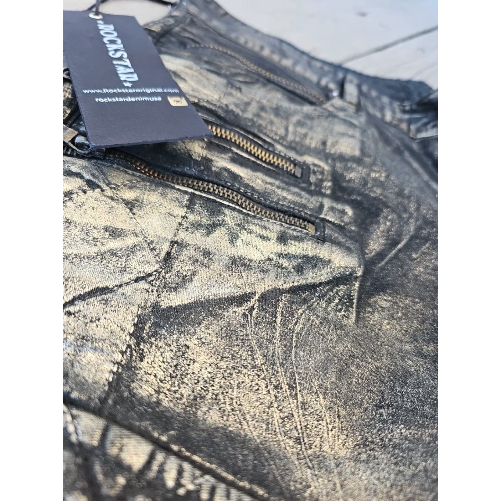 Denime Rockstar Jeans Black Denim Button Fly Slim Fit 36 Mens 5-Pocket NWT New XS? Size US 36 / EU 52 - 7 Thumbnail