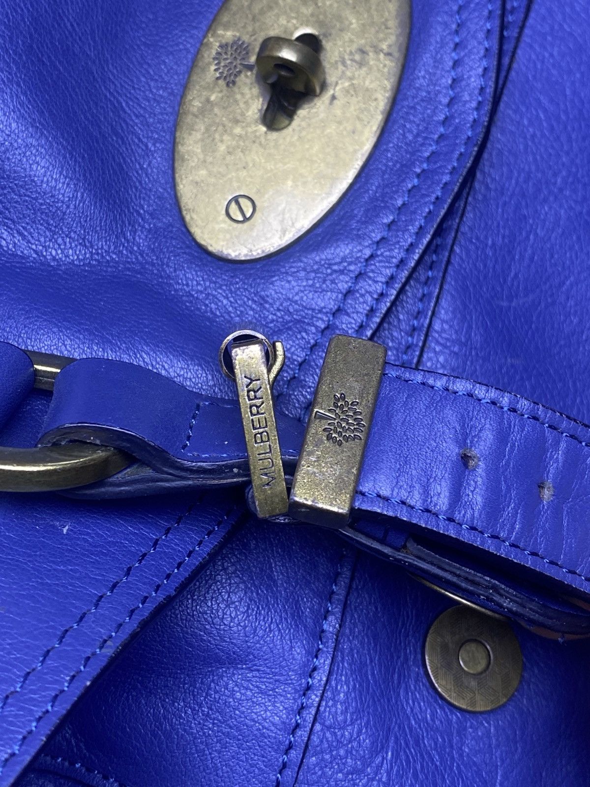 Mulberry Mulberry Alexa Blue Leather Satchel Bag Size ONE SIZE - 8 Thumbnail