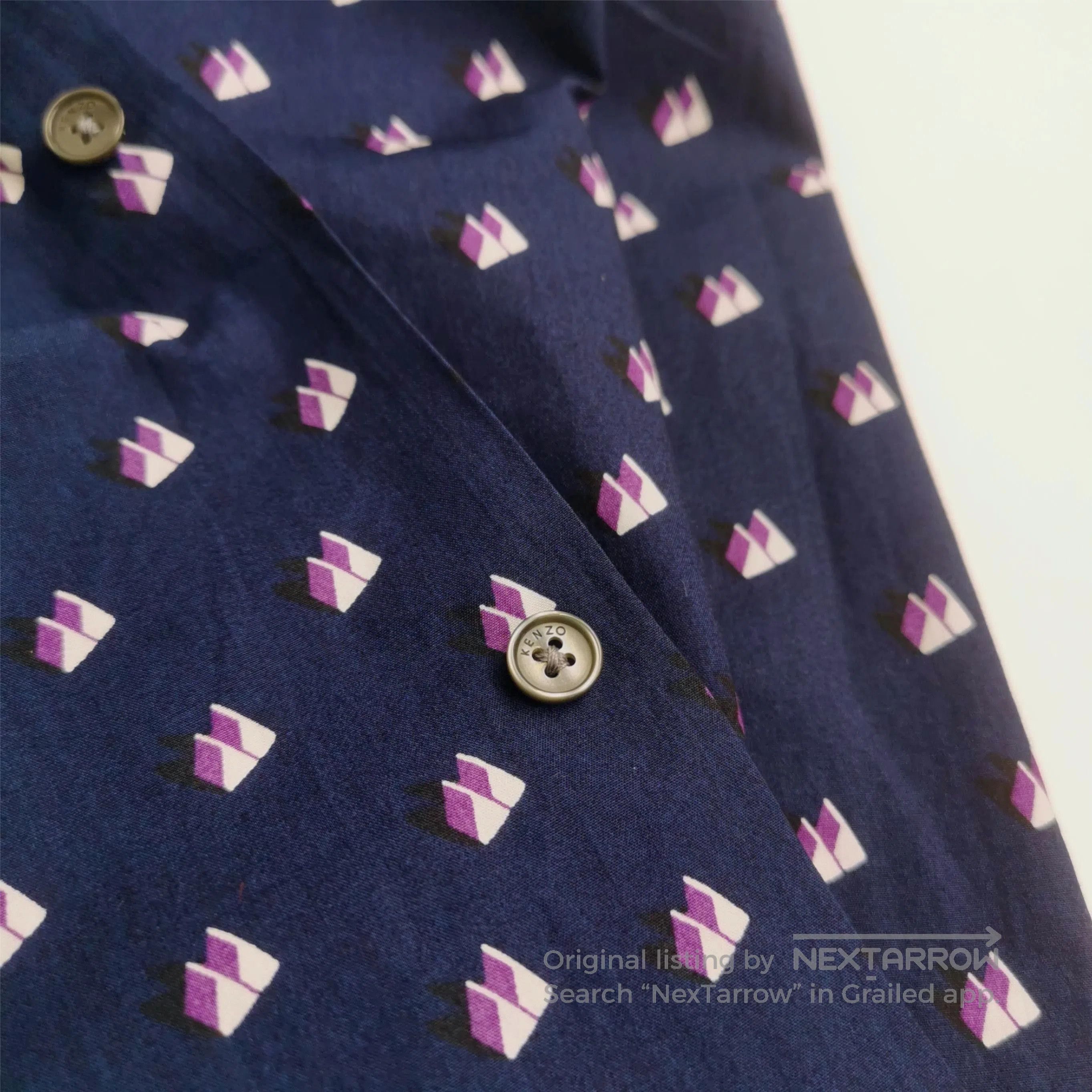 Kenzo Kenzo Cotton Button-Up Shirt with Pattern. Size US L / EU 52-54 / 3 - 1 Thumbnail