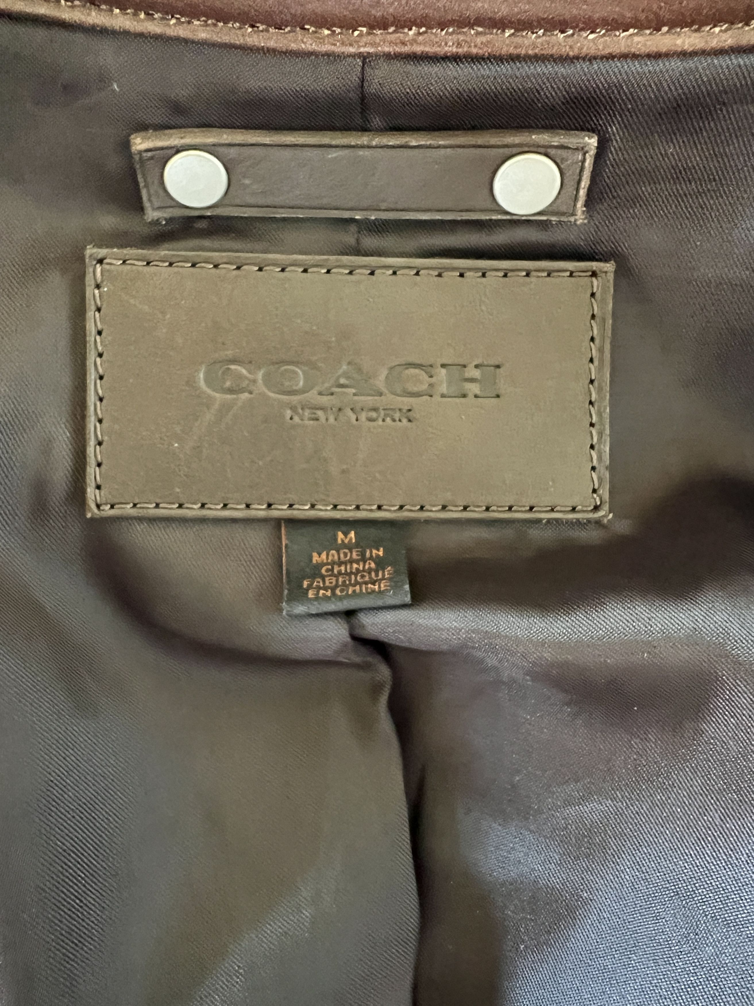 Coach Coach Brown Leather Moto Jacket – Men’s M – Like New Size US M / EU 48-50 / 2 - 7 Thumbnail