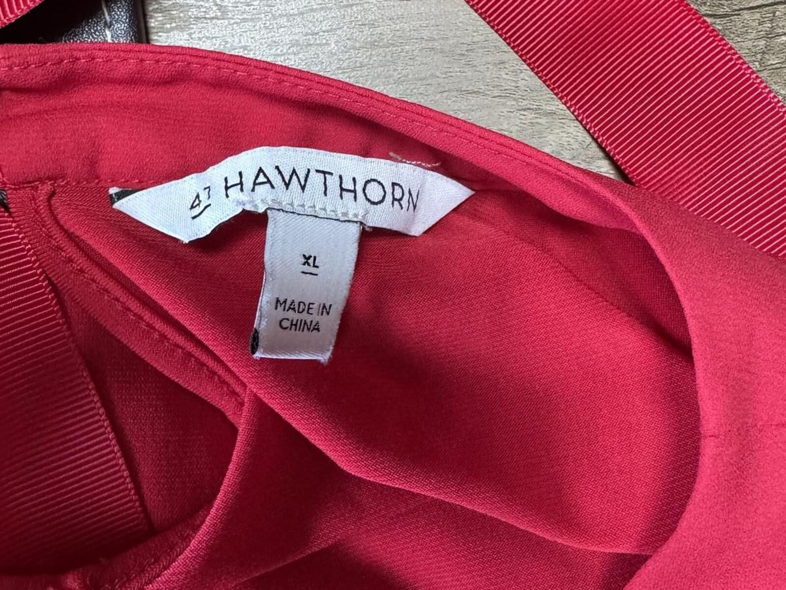 Other 9 Hawthorn Sleeveless Red Blouse Front Drape Back Tie Size XL / US 12-14 / IT 48-50 - 3 Thumbnail