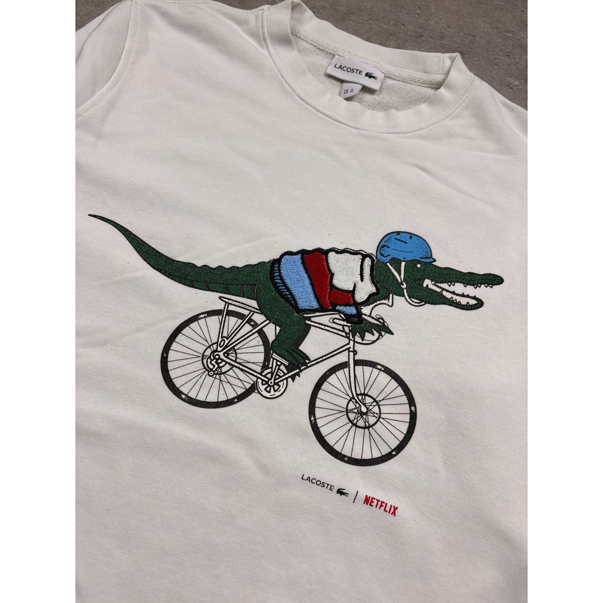 Lacoste Lacoste X Netflix Crocodile Cycling Sweatshirt White M Cotto Size US M / EU 48-50 / 2 - 3 Thumbnail