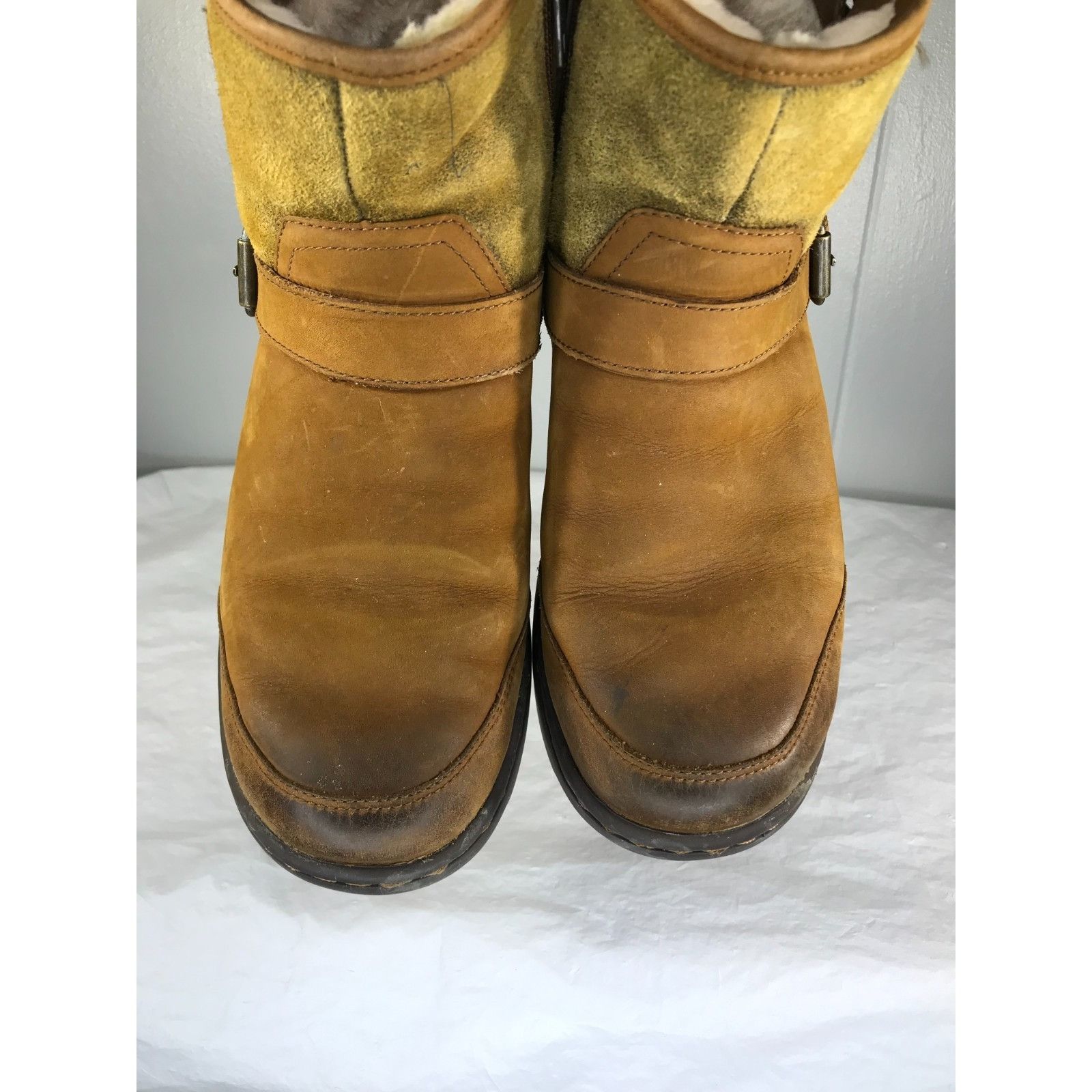 Ugg UGG Australia Dawn Chestnut Short Leather Lug Sole Boots Wom Size US 7 / IT 37 - 7 Thumbnail