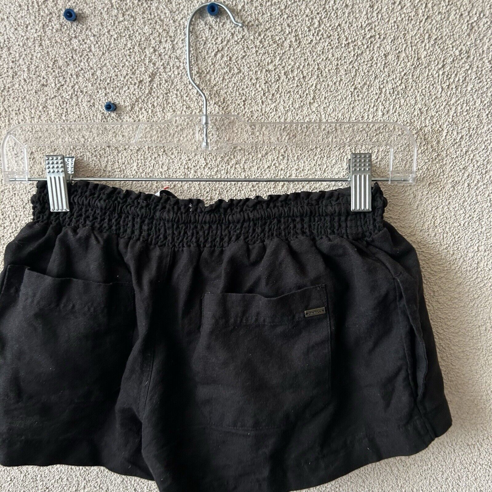 O'Neill O'NEILL Womens Black Solid Shorts Linen Blend Elastic Waist Size 26" / US 2 / IT 38 - 5 Thumbnail