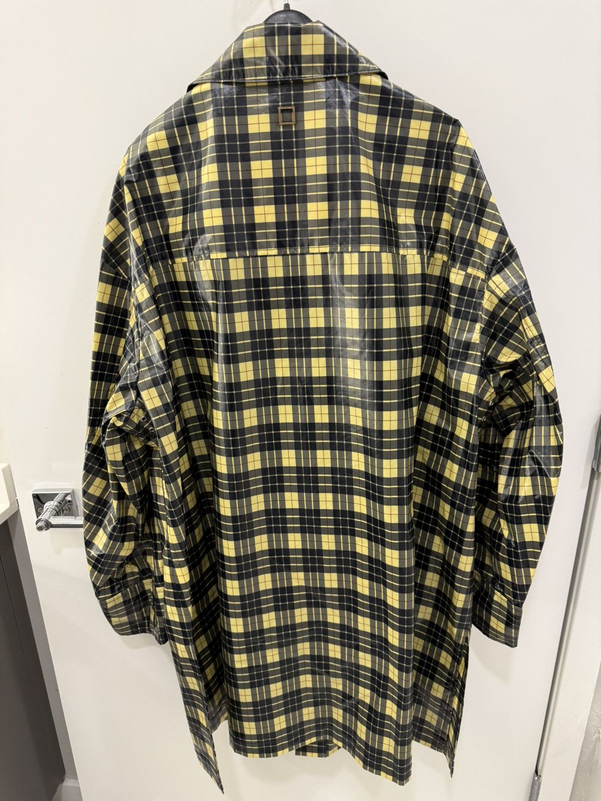 Wooyoungmi W19 Yellow Plaid Coated Coat Size US M / EU 48-50 / 2 - 2 Thumbnail