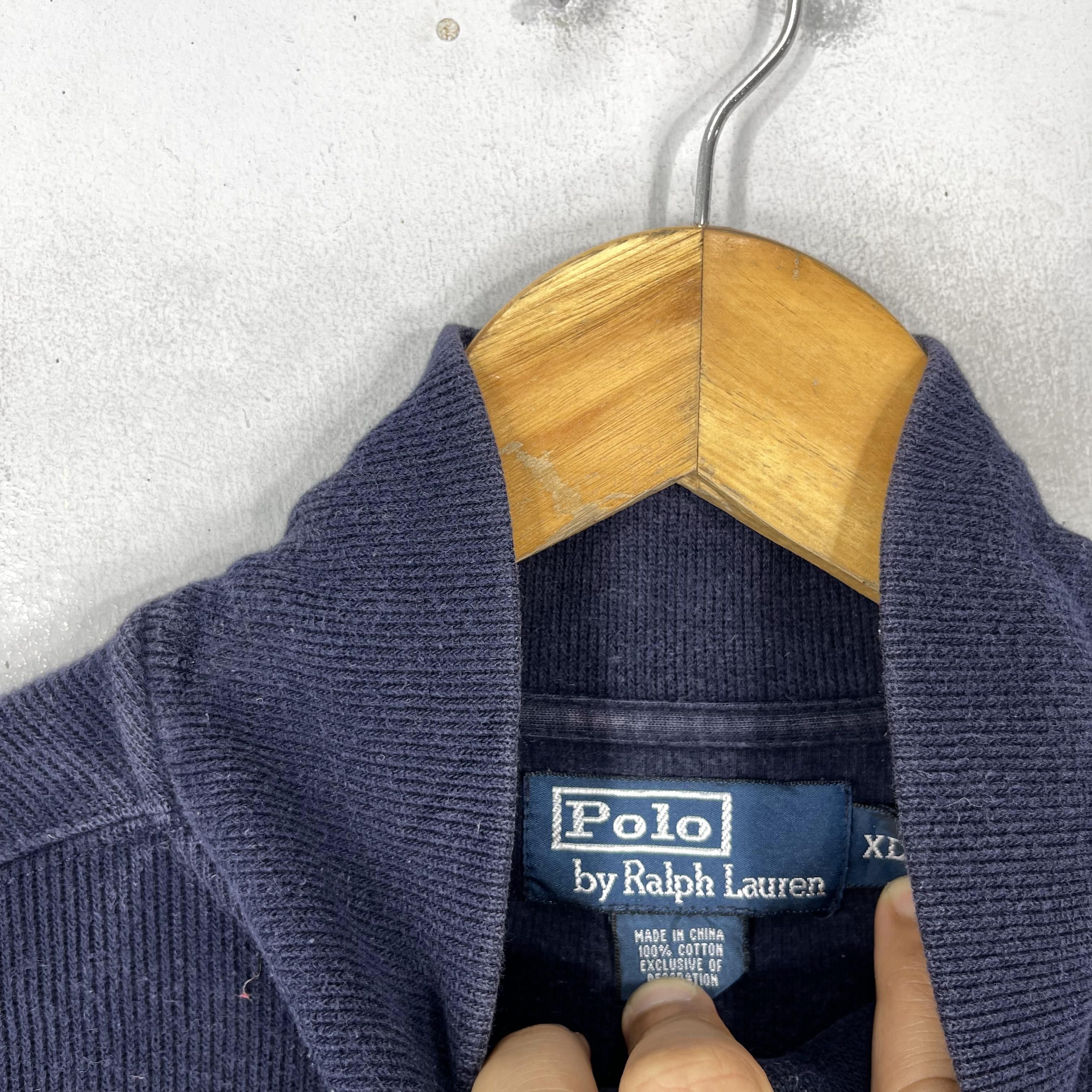 Polo Ralph Lauren Vintage 90's POLO RALPH LAUREN Half Zipper Sweatshirt Size US XL / EU 56 / 4 - 4 Thumbnail