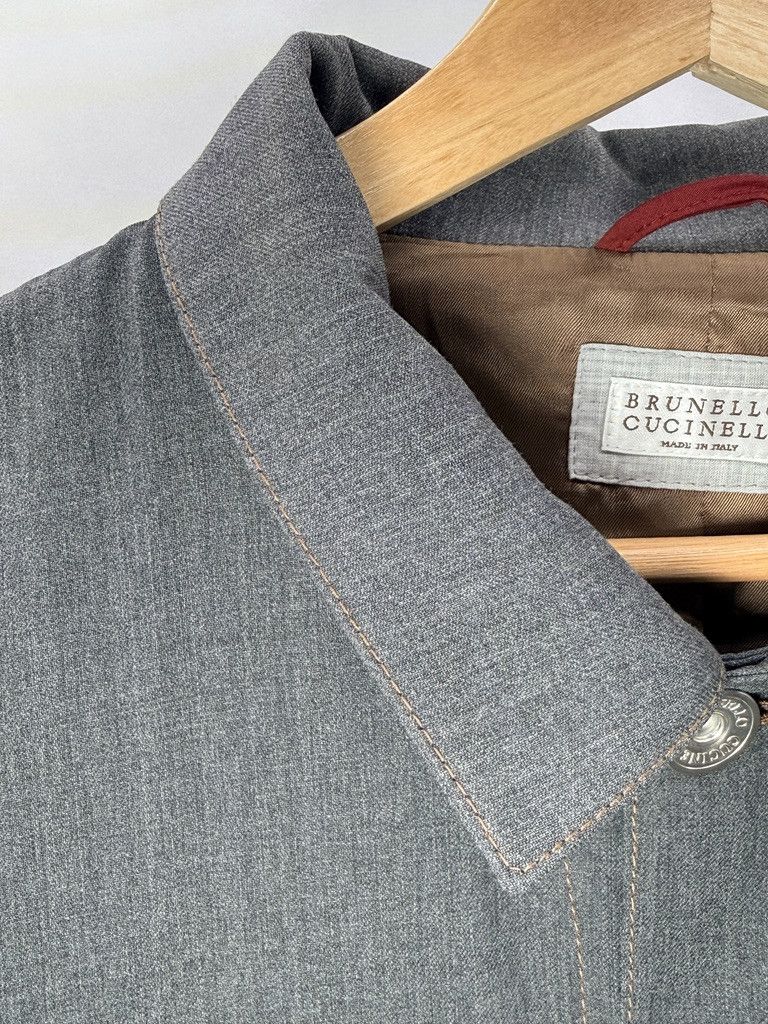 Brunello Cucinelli BRUNELLO CUCINELLI Wool Denim Bomber Grey Jacket Size US M / EU 48-50 / 2 - 6 Thumbnail
