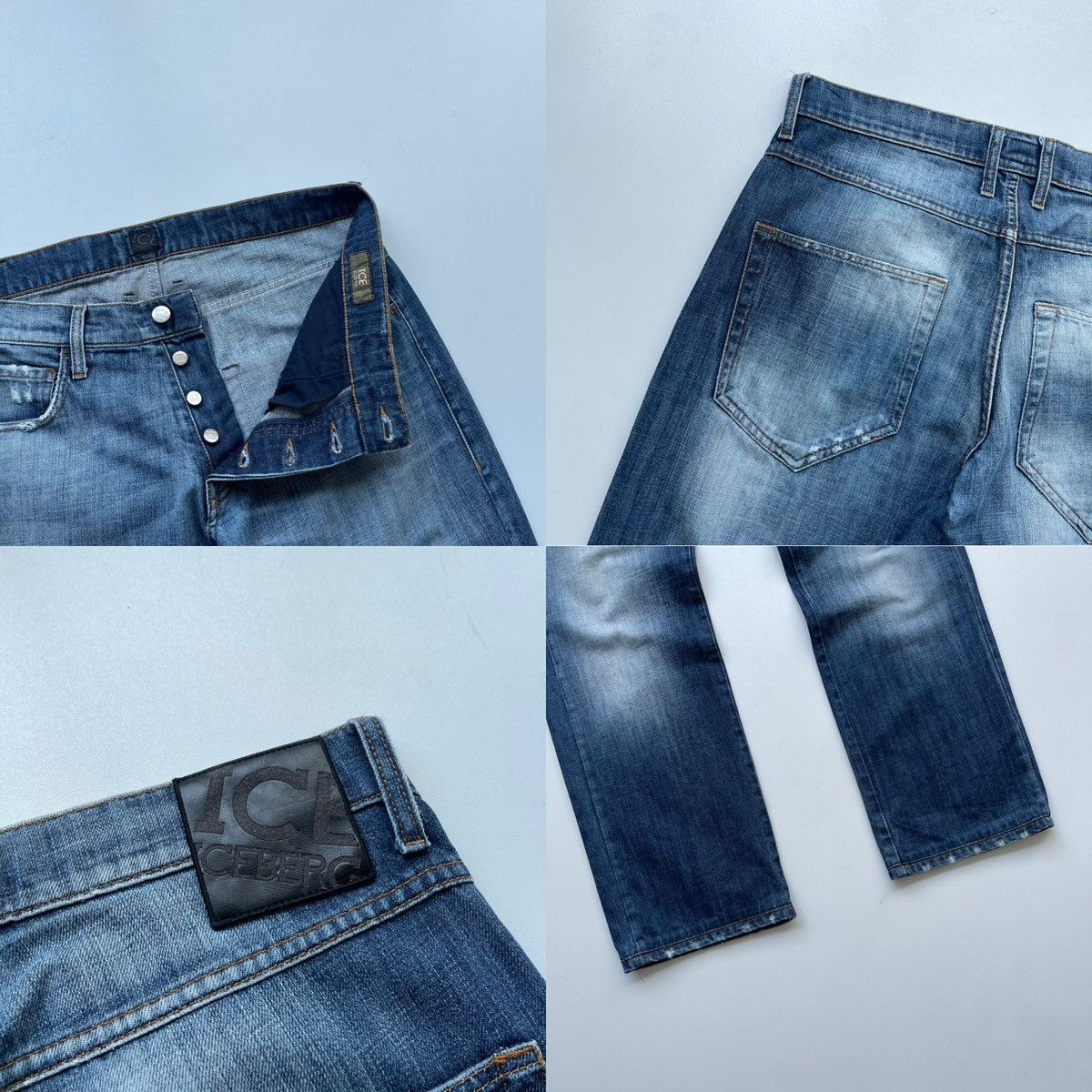 Iceberg Iceberg Ice Distressed Cotton Denim Vintage Jeans Washed Size US 33 - 4 Thumbnail