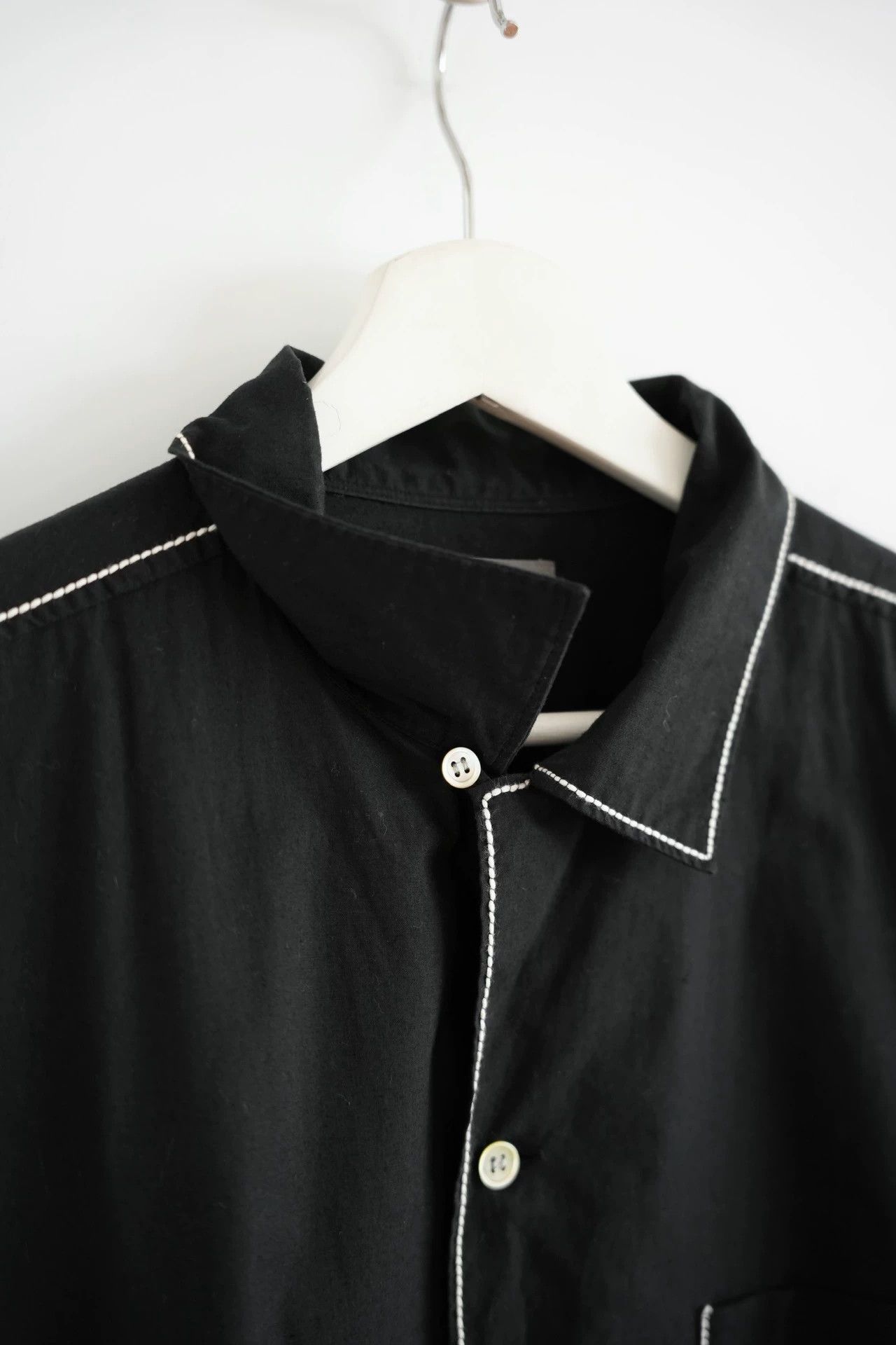 Yohji Yamamoto Yohji Yamamoto 92SS Topstitch Cuban Collar Shirt Size US M / EU 48-50 / 2 - 5 Thumbnail