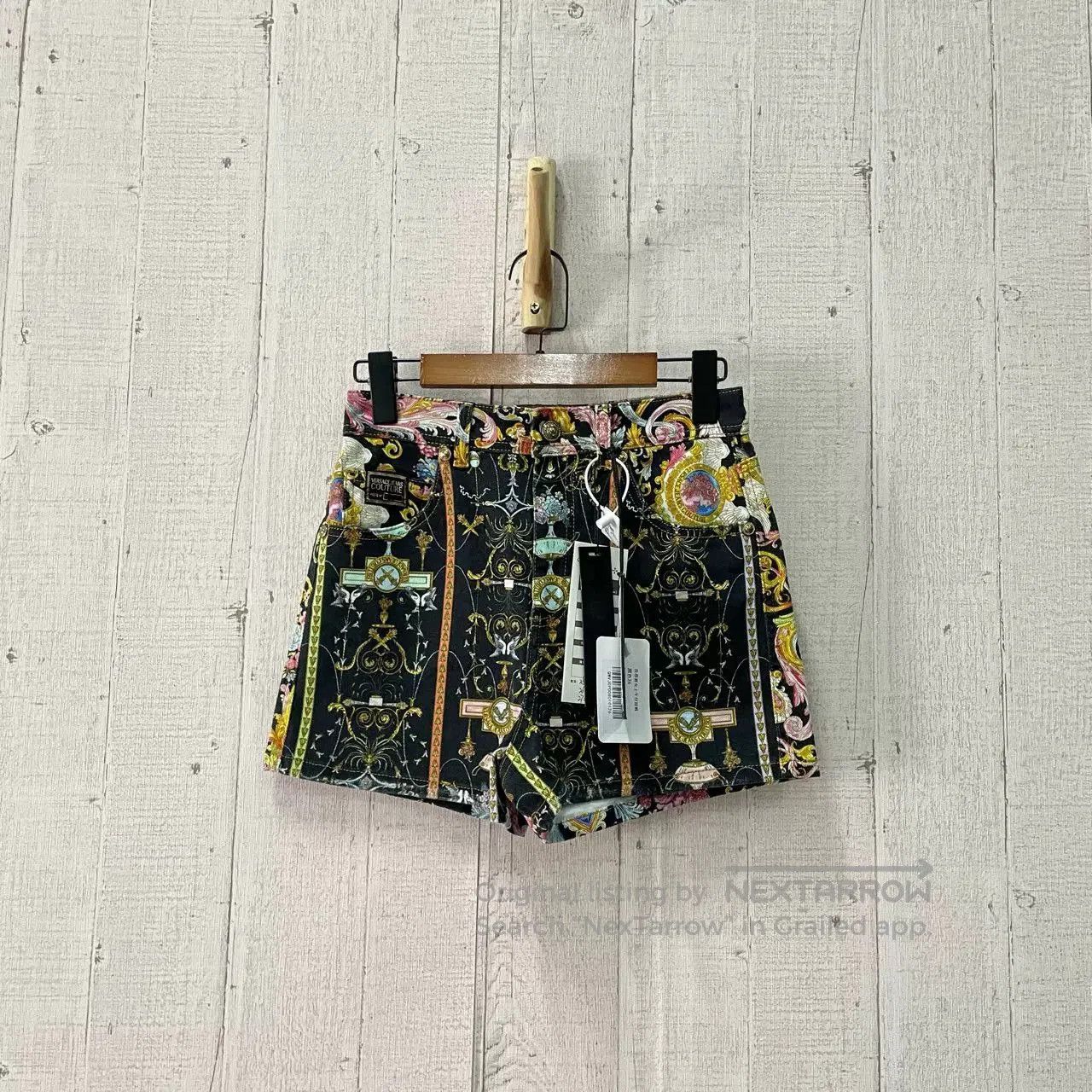 Versace VERSACE Floral Denim Shorts. Size 27" / US 4 / IT 40 - 2 Thumbnail