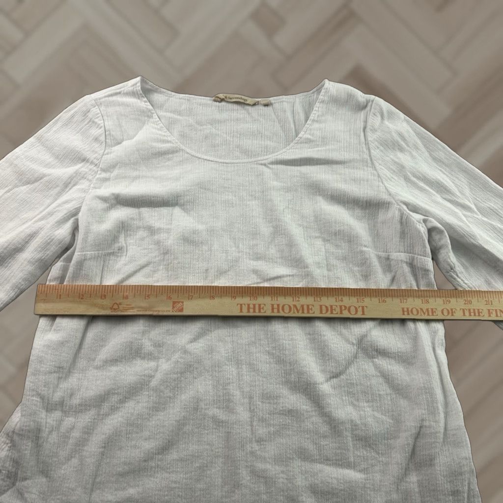 Soft Surroundings Soft Surroundings Tunic Shirt 3/4 Sleeve 100% Cotton White M Women's Medium Size M / US 6-8 / IT 42-44 - 1 Thumbnail