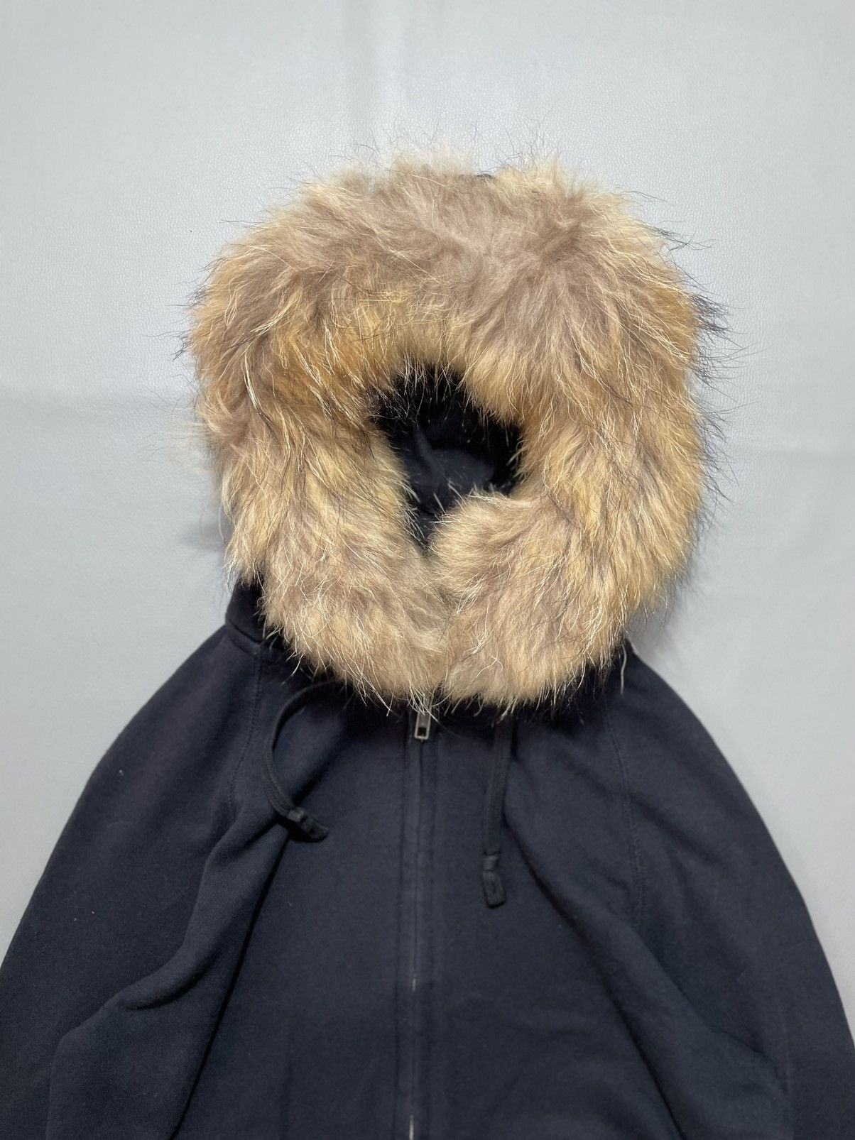 Le Grande Bleu (L.G.B.) Japan unqlo Black Distressed zip Fur Hoodie ifsix lgb style Size US S / EU 44-46 / 1 - 3 Thumbnail