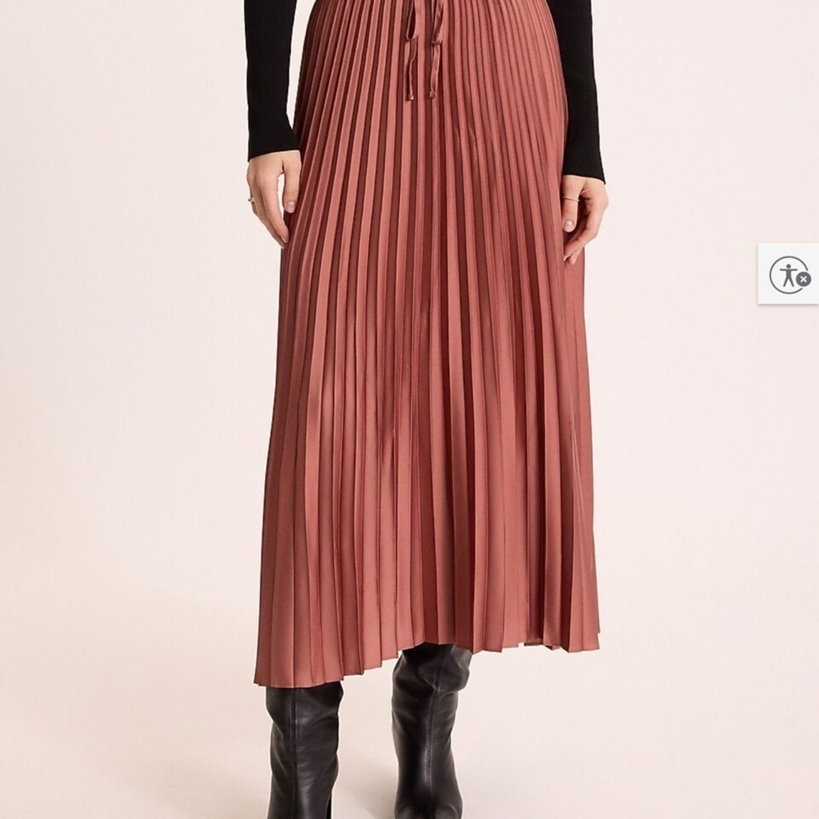 Other Elegant A-Line Brown Pleated Skirt size S Size 26" / US 2 / IT 38 - 3 Thumbnail