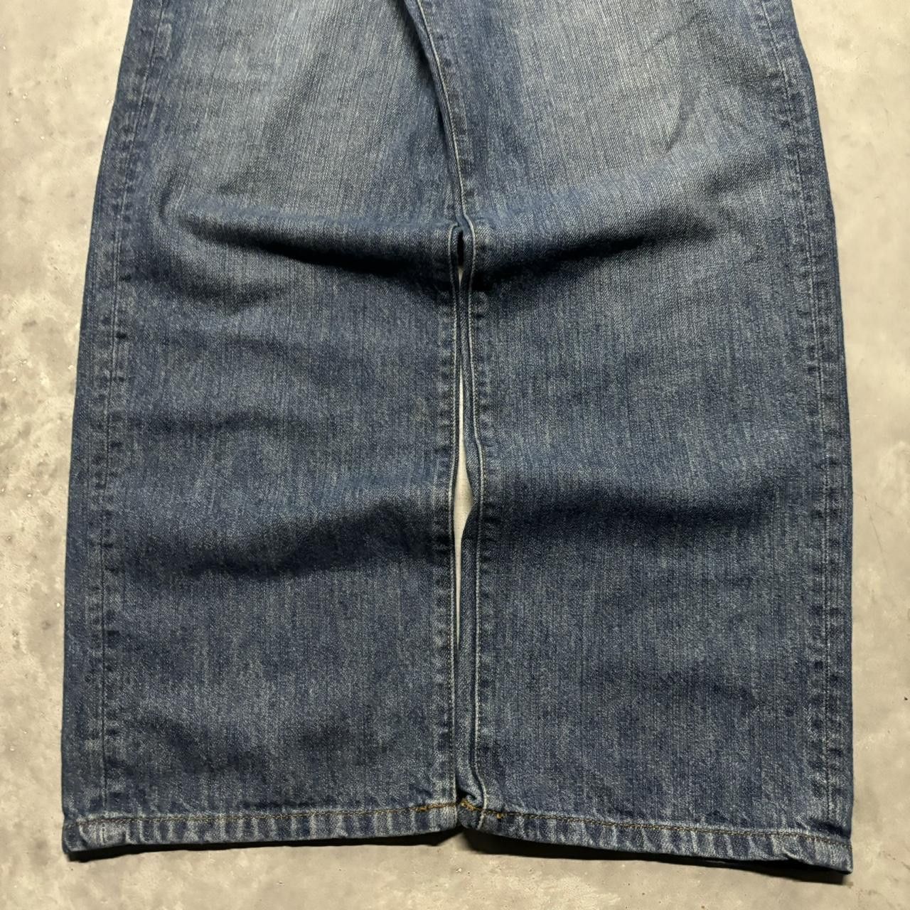 Japanese Brand × Vintage Crazy Vintage Y2K/2000s Baggy Grunge Dark Wash Skater Denim Jeans! Size US 38 / EU 54 - 6 Thumbnail