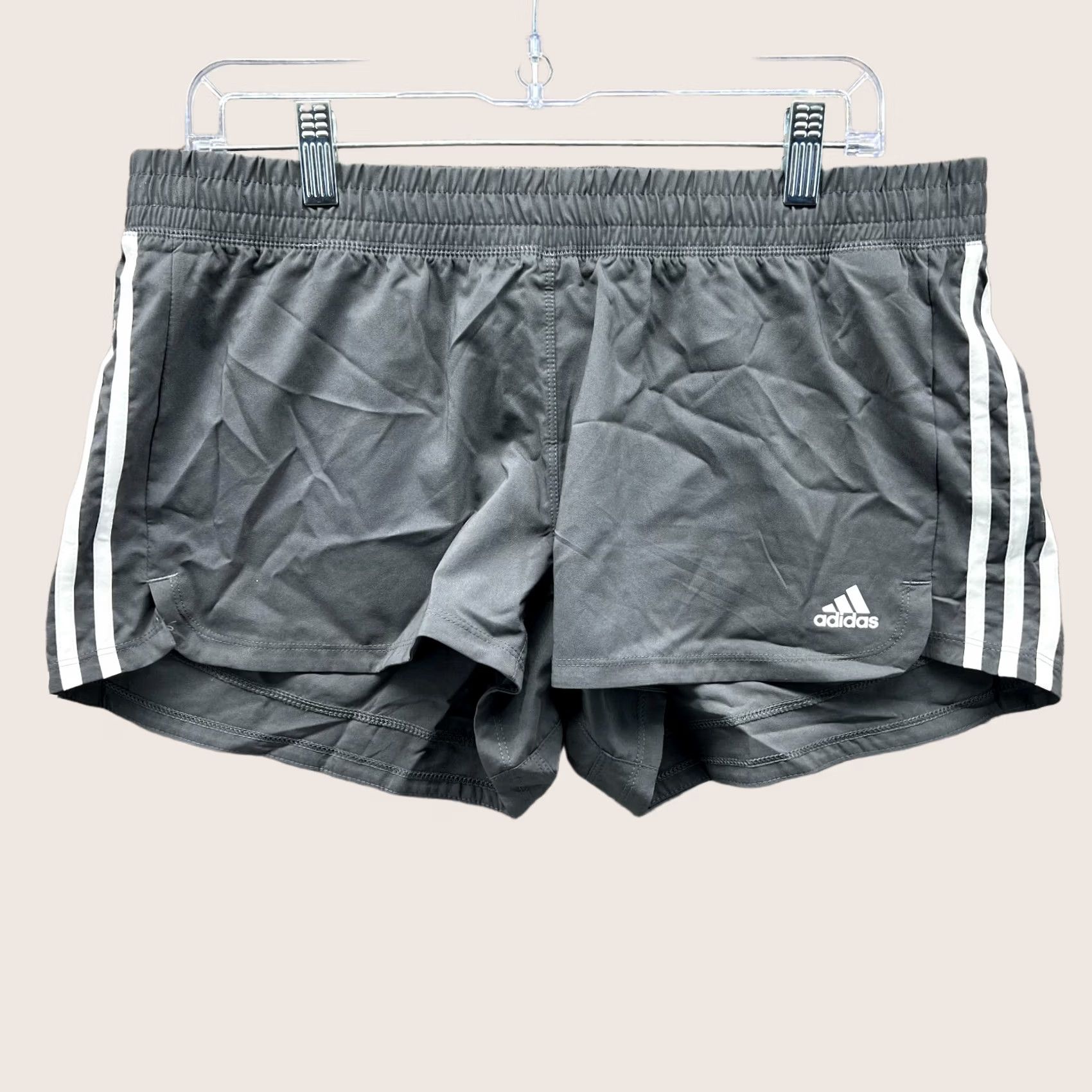 Adidas Adidas Shorts Women L Gray Pacer 3-Stripes Woven Primegreen Running Gym Regular Inseam 5 in Size 36" / US 14 / IT 50 - 1 Thumbnail
