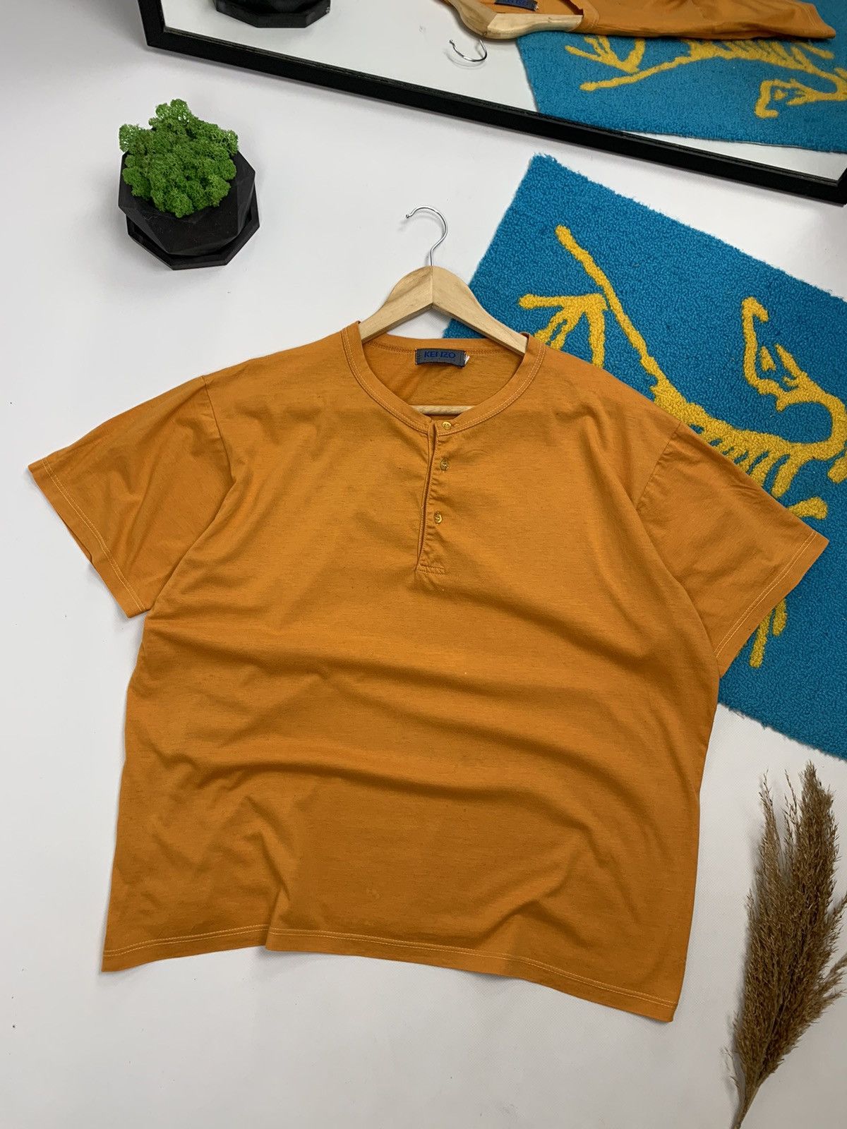 Designer × Kenzo × Vintage Vintage Kenzo Basic Oversize Orange T-Shirt Size US XL / EU 56 / 4 - 1 Thumbnail