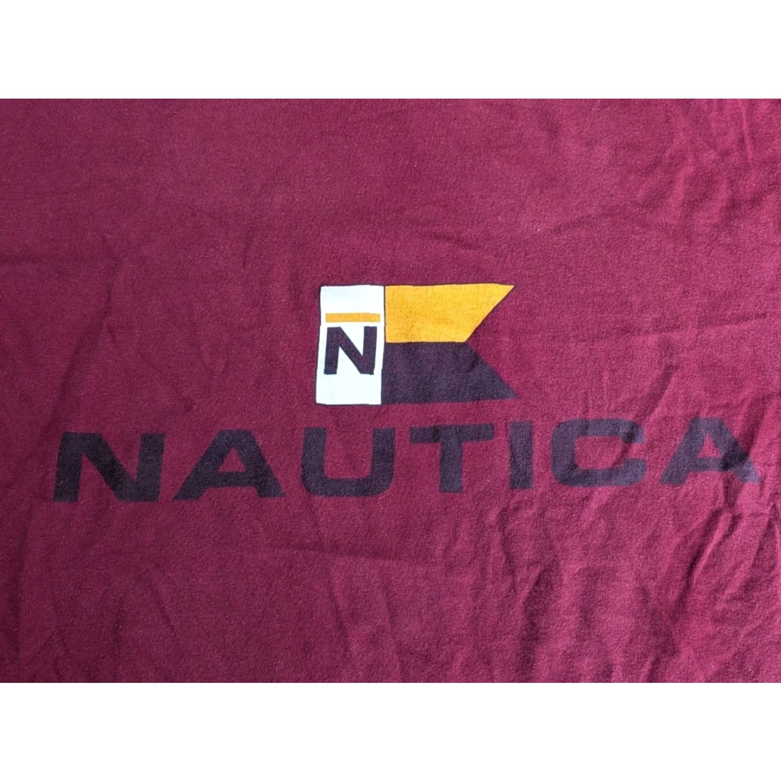 Nautica VINTAGE Nautica Competition Flag Graphic Tee Shirt USA Burgundy XL Shirt Mens 90s Nautical USA Flag Graphic Shirt Size US XL / EU 56 / 4 - 2 Thumbnail