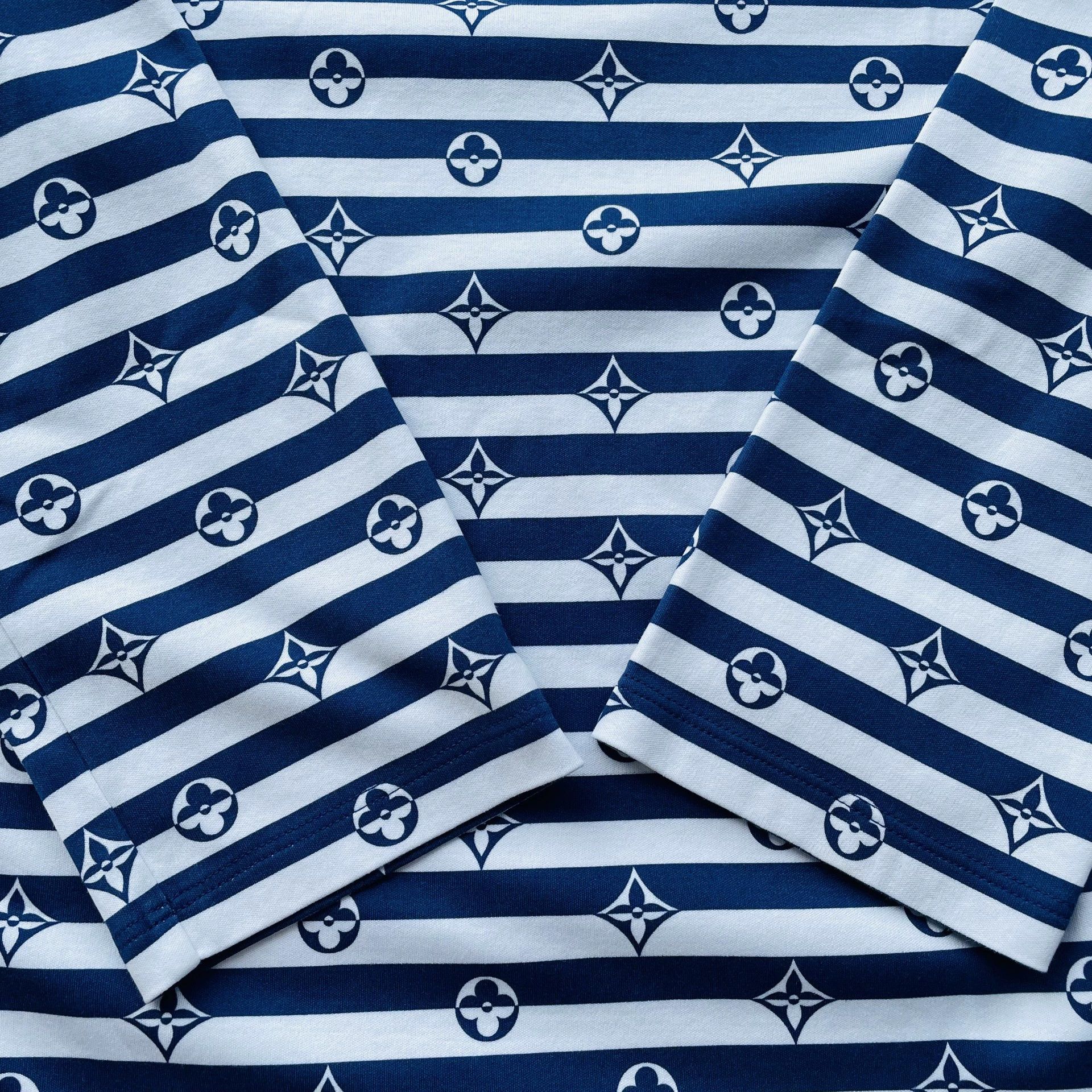 Louis Vuitton LOUIS VUITTON Logo Stripe Women's Blue S LS Long Sleeve Tee Size S / US 4 / IT 40 - 4 Thumbnail