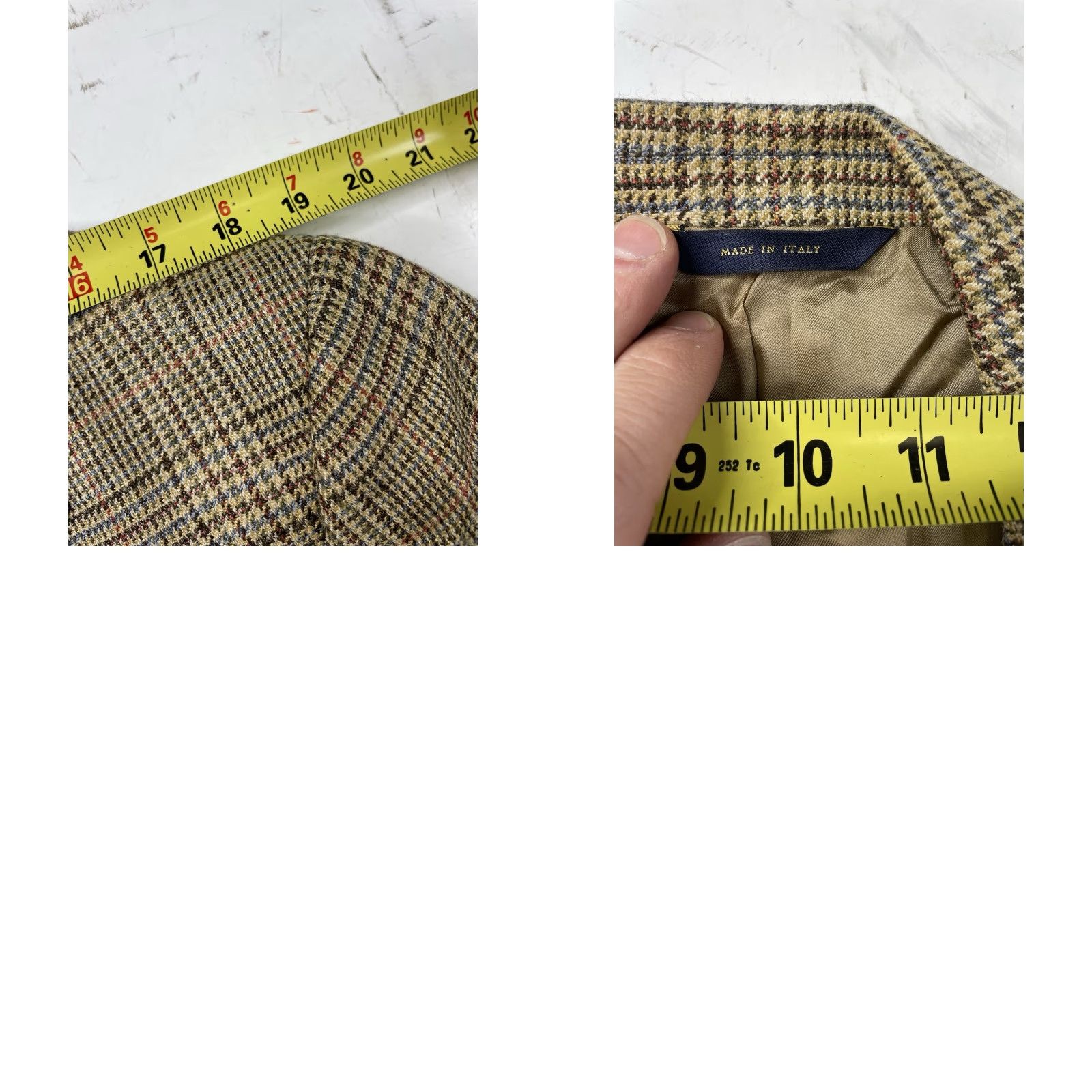 Brooks Brothers Brooks Brothers Blazer Jacket Mens 44L Silk Wool Linen Check Sport Coat Italy Size 44R - 9 Thumbnail
