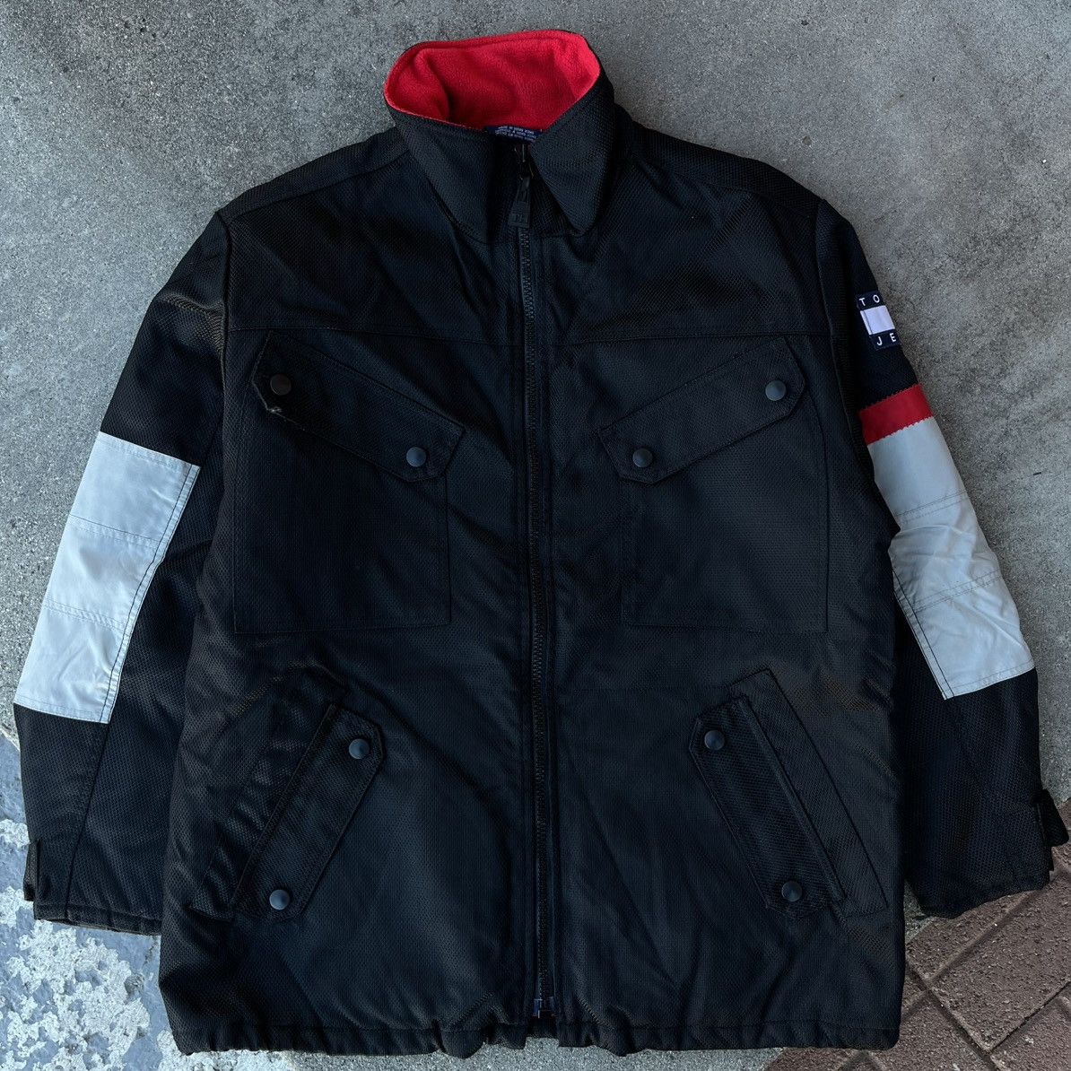 Tommy Hilfiger × Tommy Jeans × Vintage Vintage 90’s Tommy Jeans Mesh Jacket Sz L Size US L / EU 52-54 / 3 - 1 Thumbnail