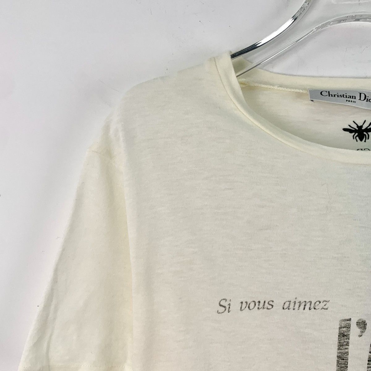 Dior Dior White Logo Letter Print Cotton T-Shirt Size S / US 4 / IT 40 - 3 Thumbnail
