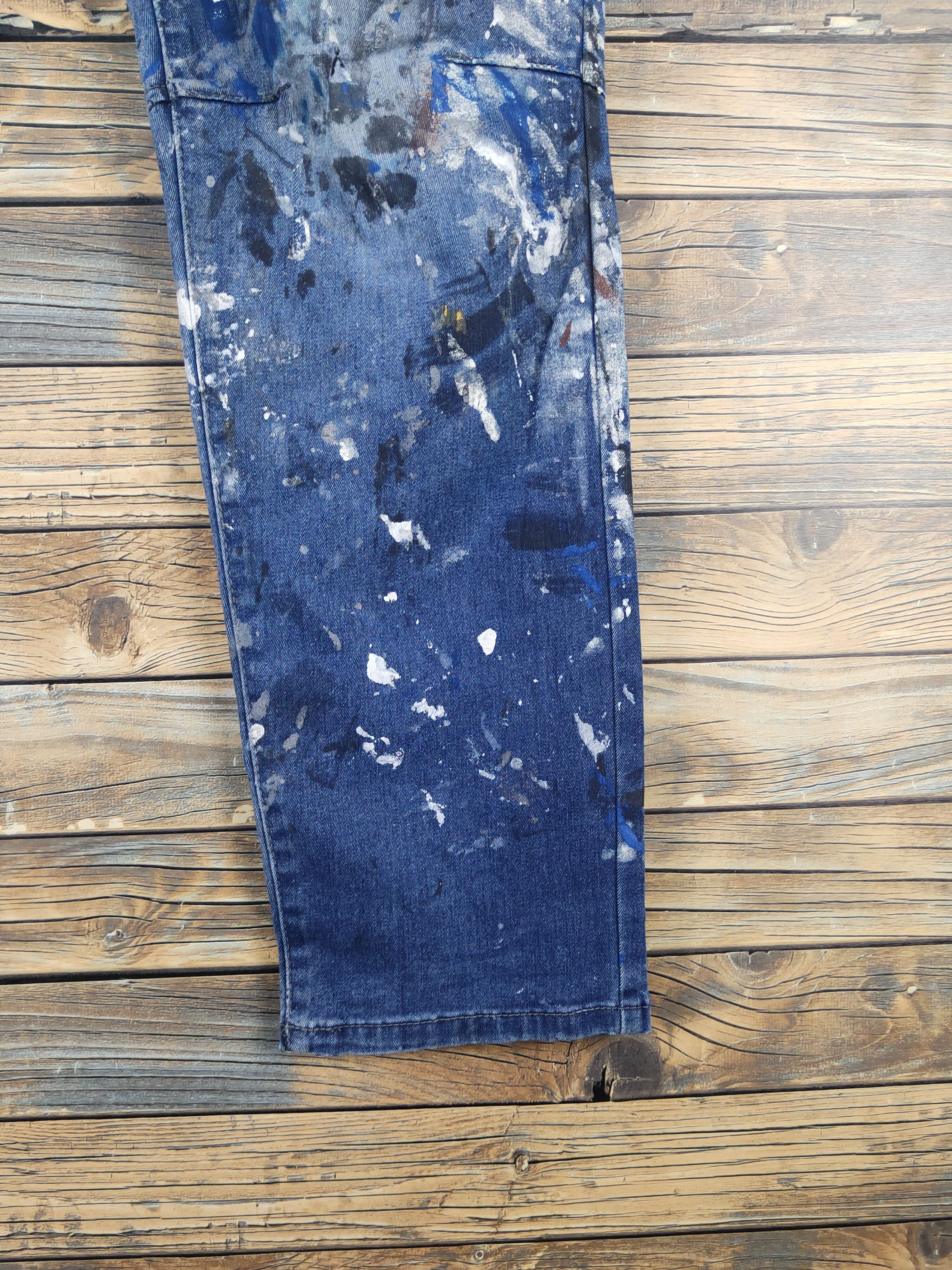 Japanese Brand Japan painter Blue Distressed Ripped denim Jeans #W1984 Size US 36 / EU 52 - 6 Thumbnail