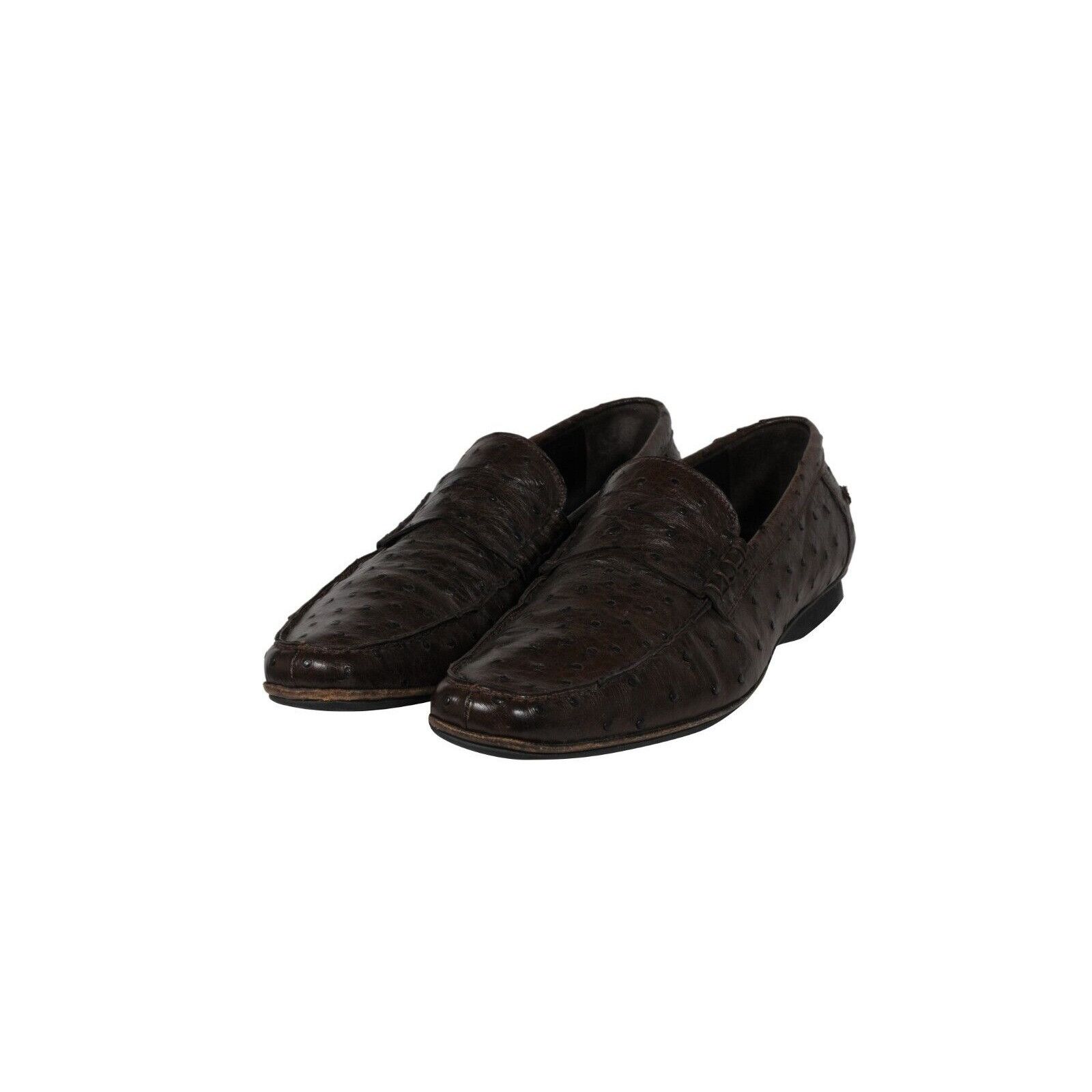 Penny Loafers Brown Ostrtich Leather - 02162