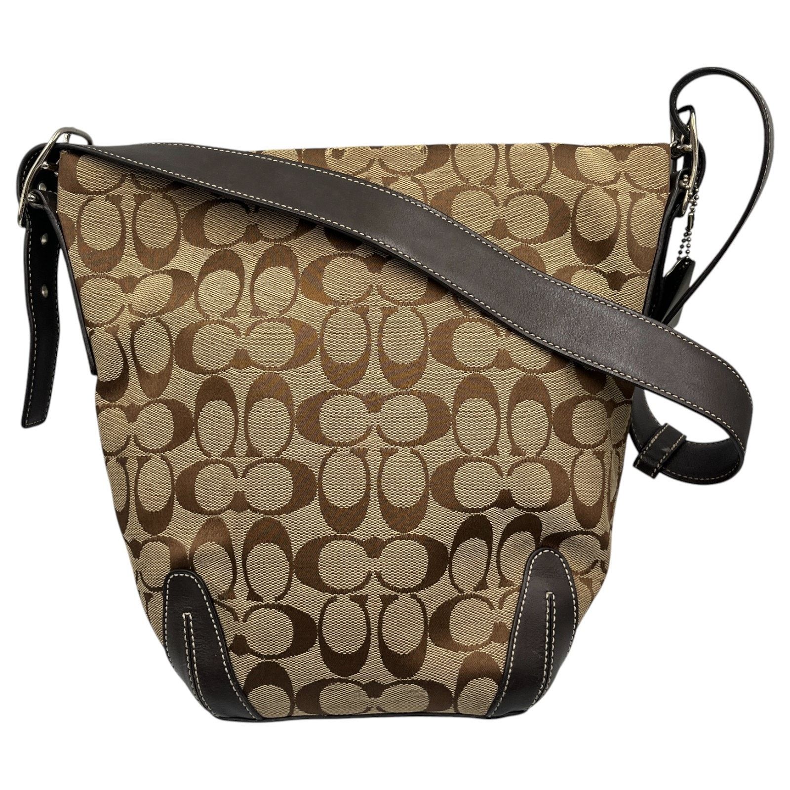 Coach Coach Signature Monogram Canvas Leather Bucket Shoulder Bag Size ONE SIZE - 3 Thumbnail