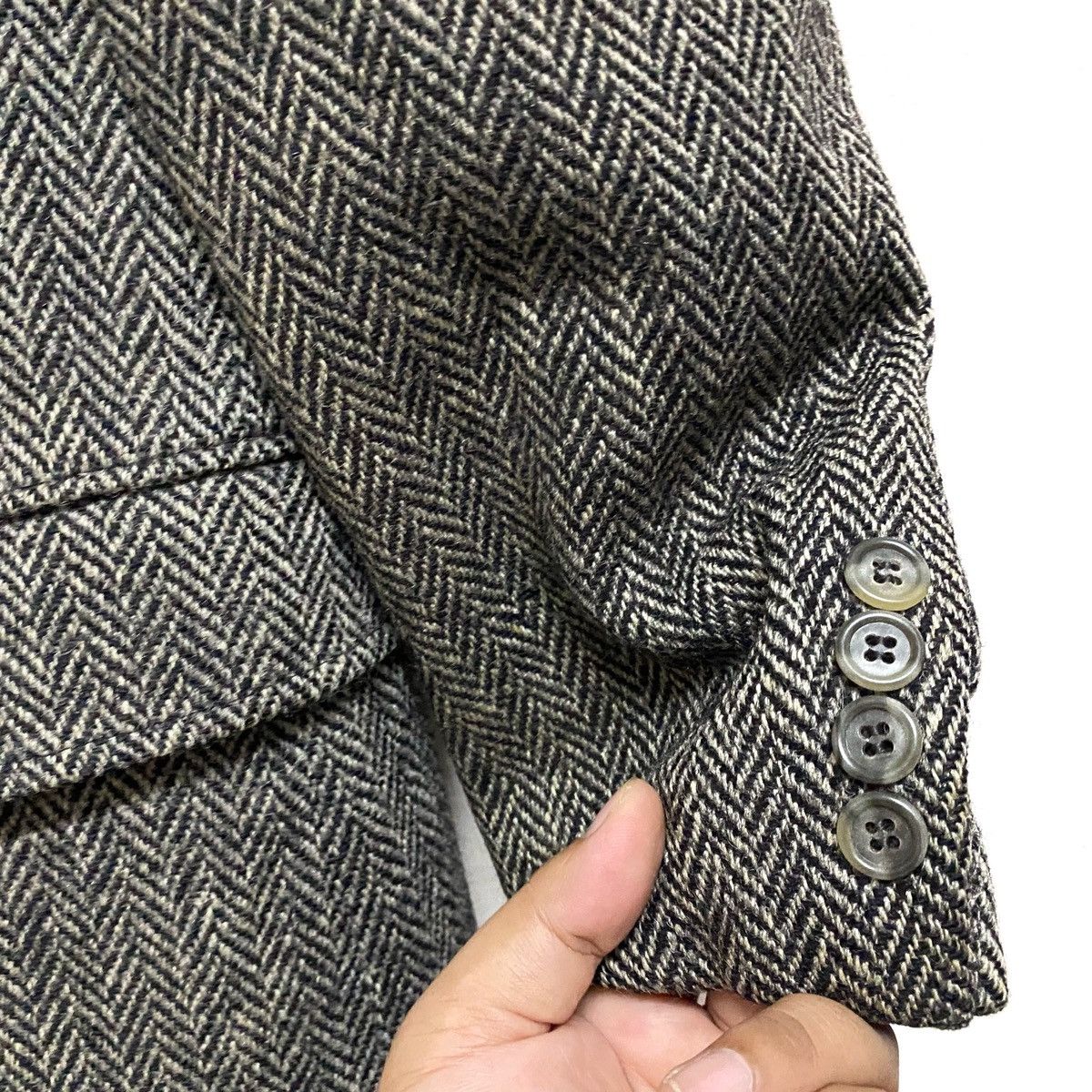 Harris Tweed Vintage Harris Tweed Wool Jacket Harringbone Hand Woven Size 42L - 4 Thumbnail