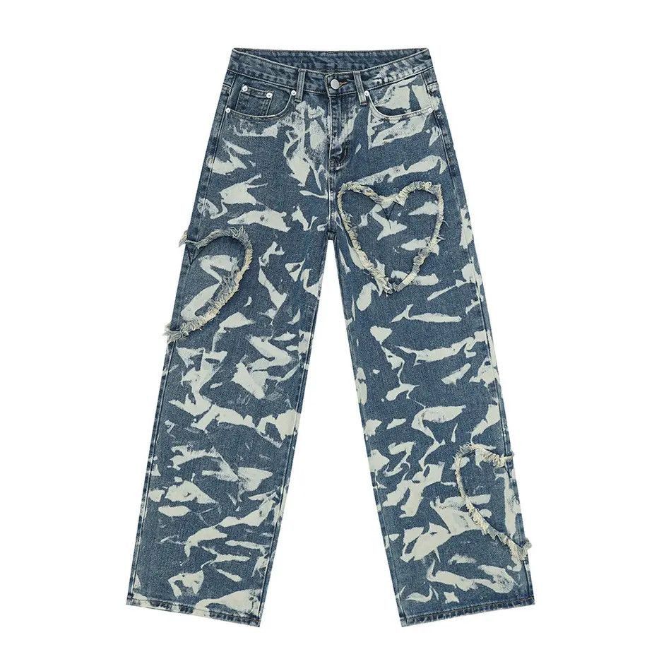 Japanese Brand Retro loose high street printed patchwork jeans Size US 32 / EU 48 - 3 Thumbnail