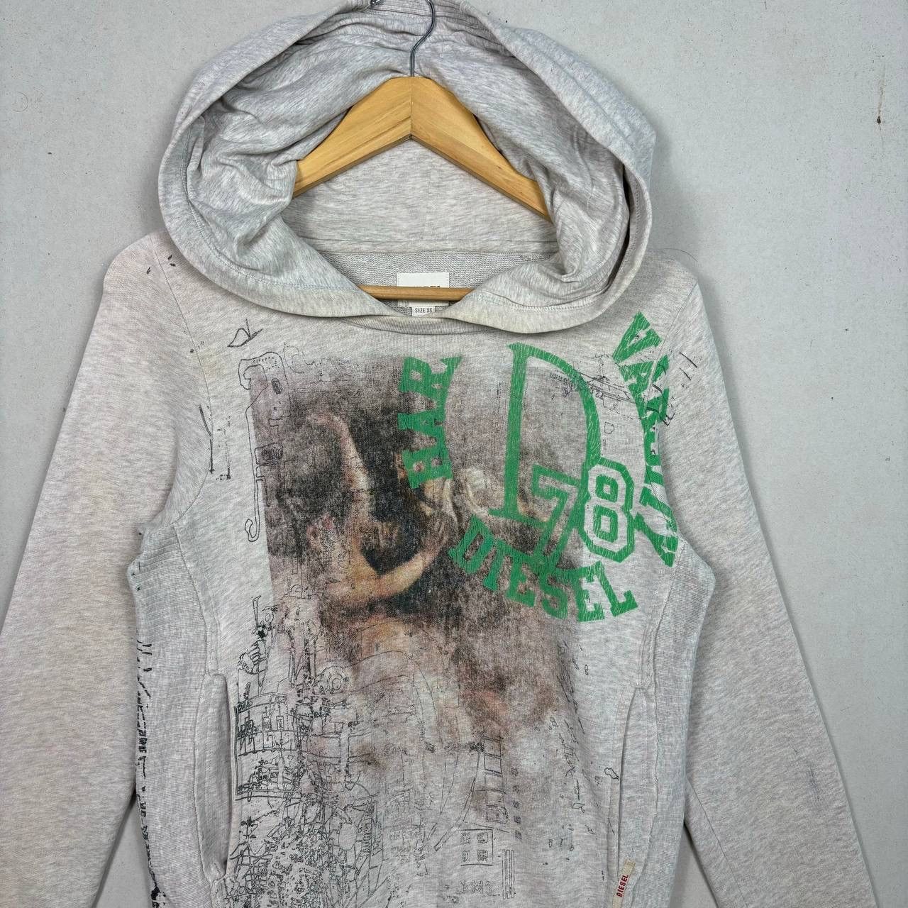 Diesel Vintage Diesel Graphic Zip Hoodie Size US XS / EU 42 / 0 - 3 Thumbnail