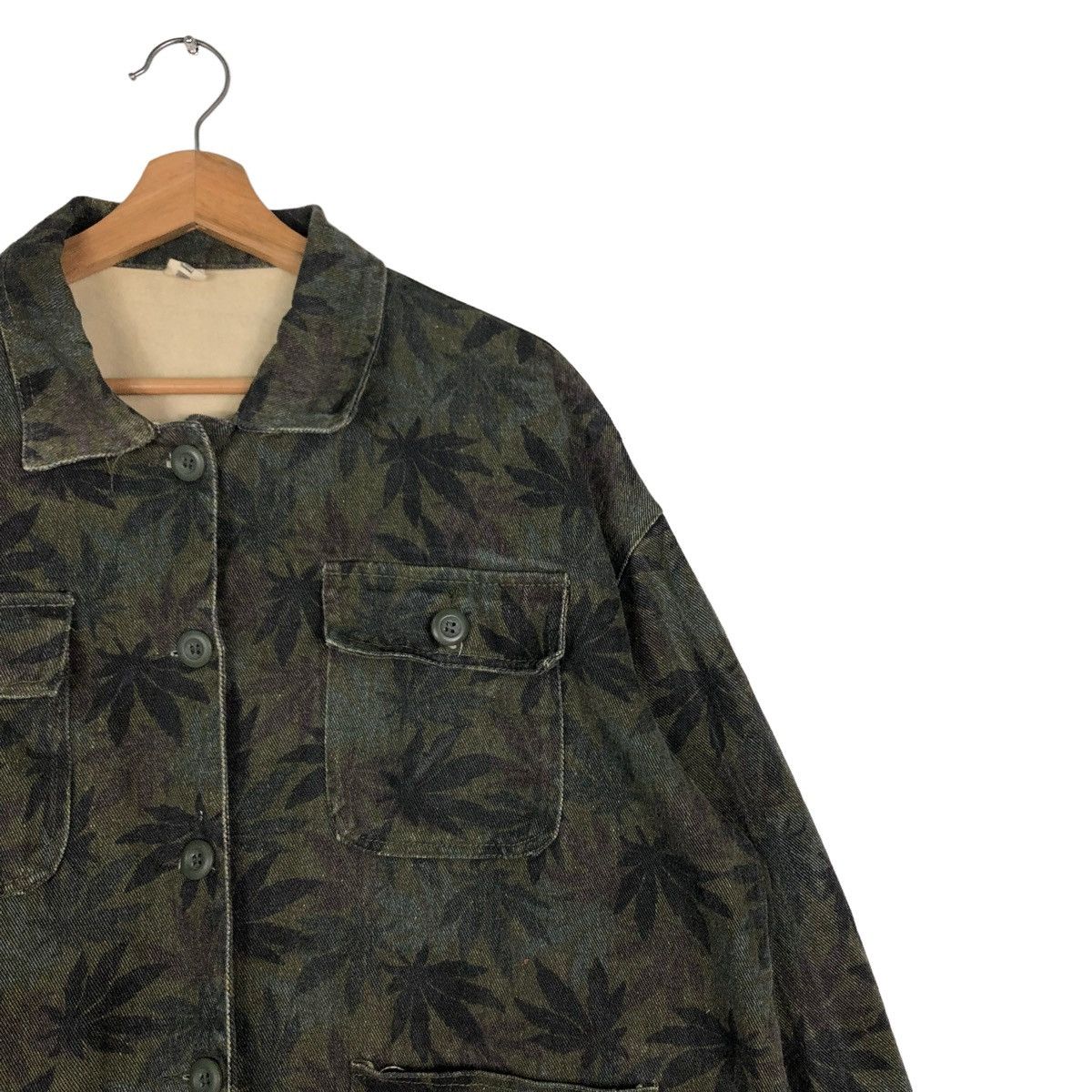 Hysteric Glamour 🔥VINTAGE BIKER JACKET JAPANESE TRADITIONAL LEAVES OVERPRINT Size US M / EU 48-50 / 2 - 6 Thumbnail