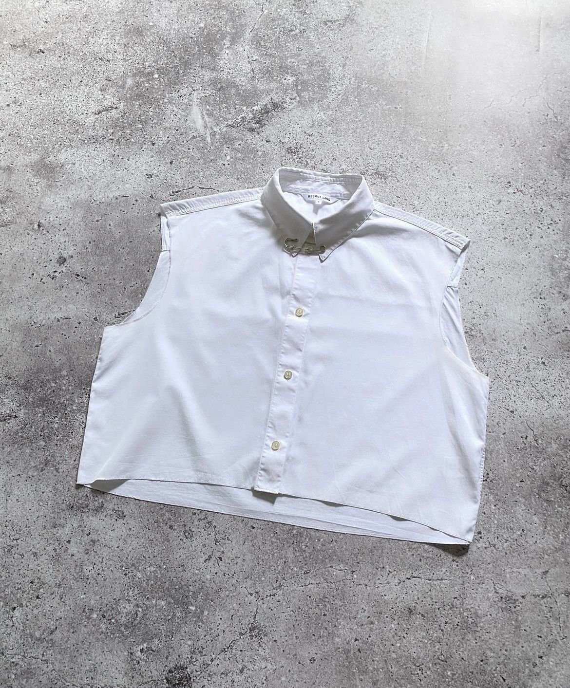 Helmut Lang HELMUT LANG SAFETY PIN POPLIN CROPPED SHIRT Size US S / EU 44-46 / 1 - 4 Thumbnail