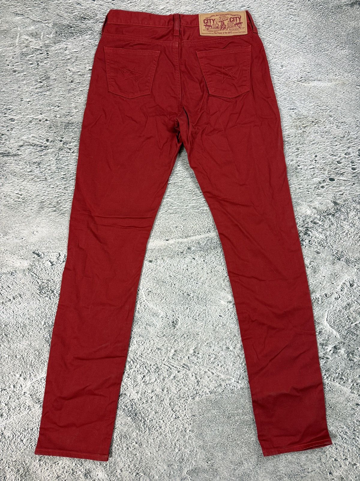 Bape Bape jeans red A Bathing Ape vintage Japanese pants Size 25" / US 0 / IT 36 - 1 Thumbnail