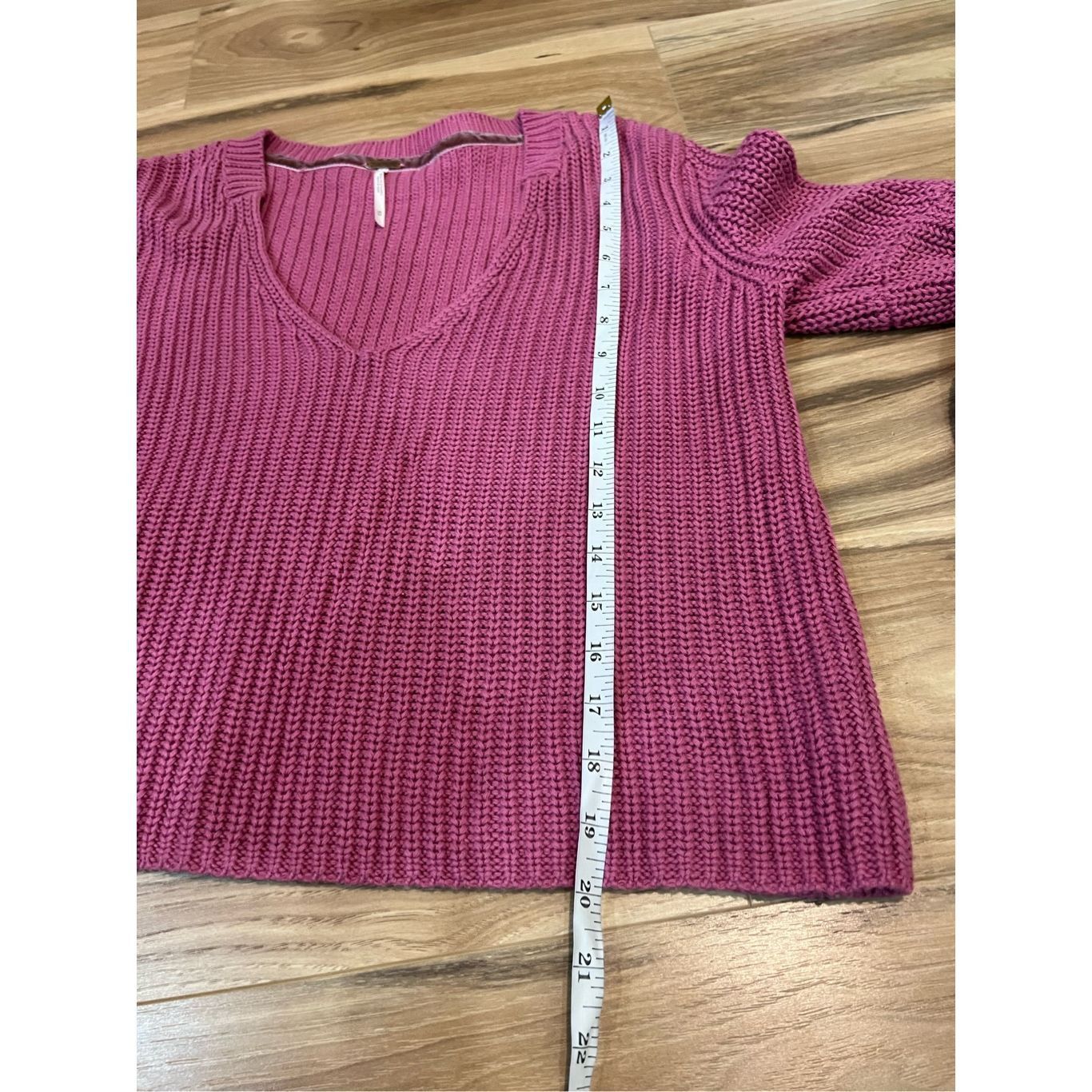 Free People FREE PEOPLE Rose Pink Damsel Bell Sleeve Cotton V-neck Sweat Size M / US 6-8 / IT 42-44 - 9 Thumbnail