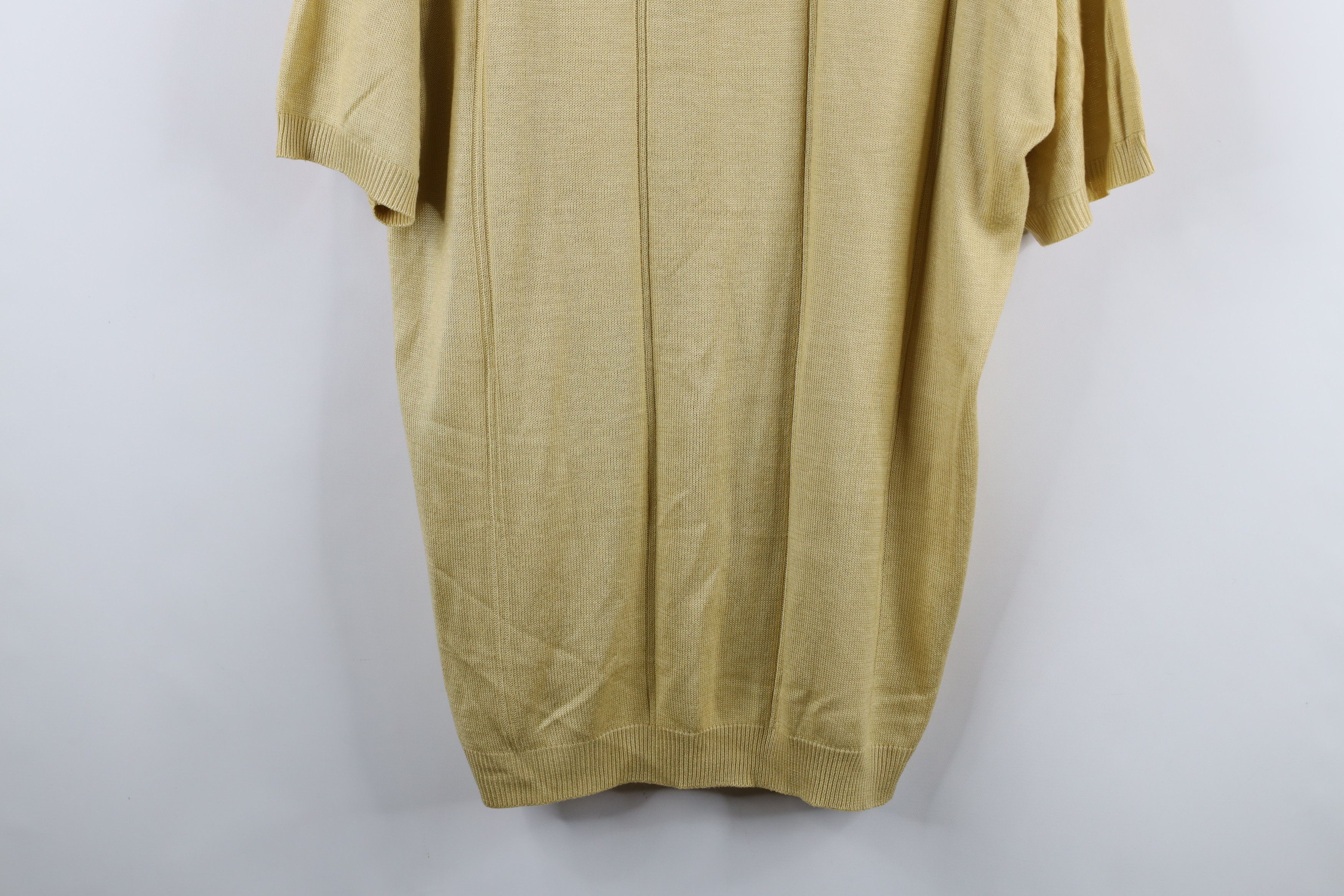 Vintage Vintage 90s Streetwear Knit Short Sleeve Sweater Gold Size US L / EU 52-54 / 3 - 3 Thumbnail