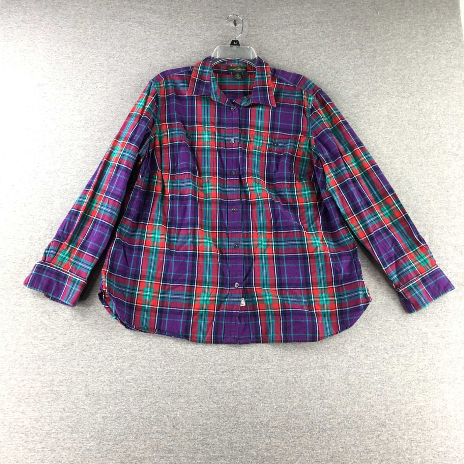 Ralph Lauren Ralph Lauren Shirt Womens 1X Button Up Plaid Plus Preppy Ladies  LRL