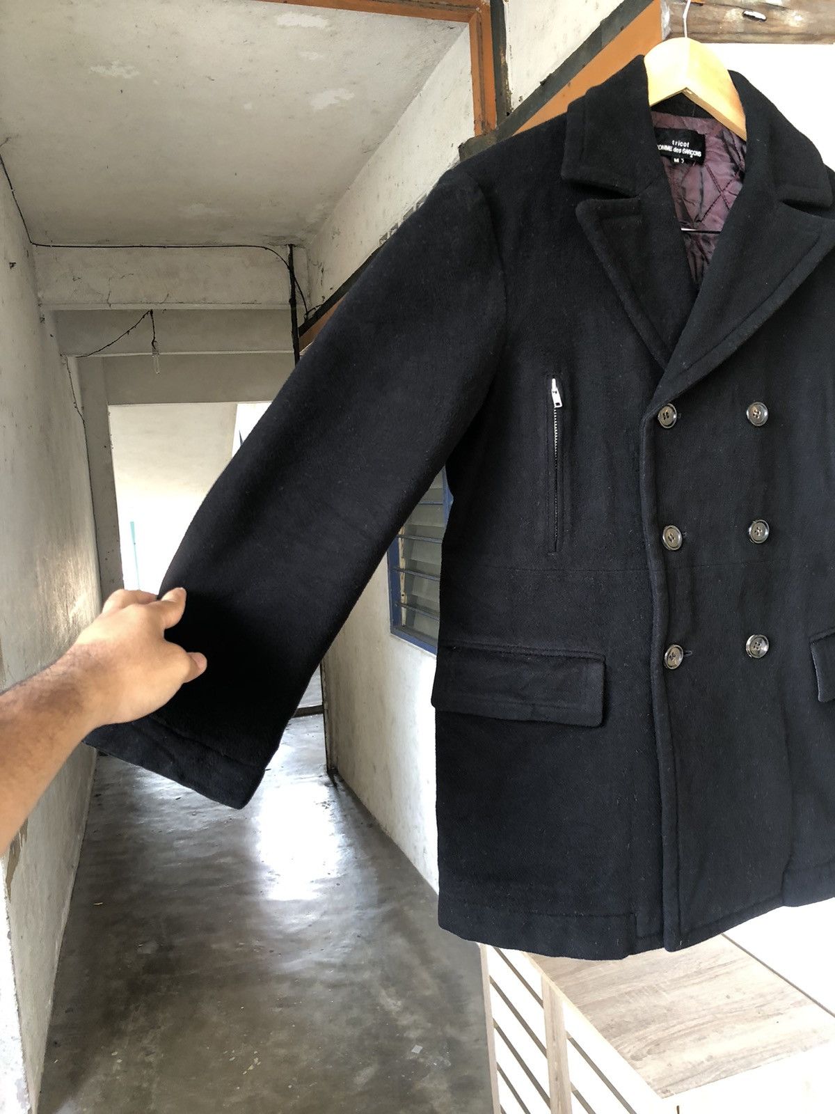 Comme des Garcons 🥷 Comme des Garcons Fleece Winter Pea Coat Jacket Size M / US 6-8 / IT 42-44 - 12 Thumbnail
