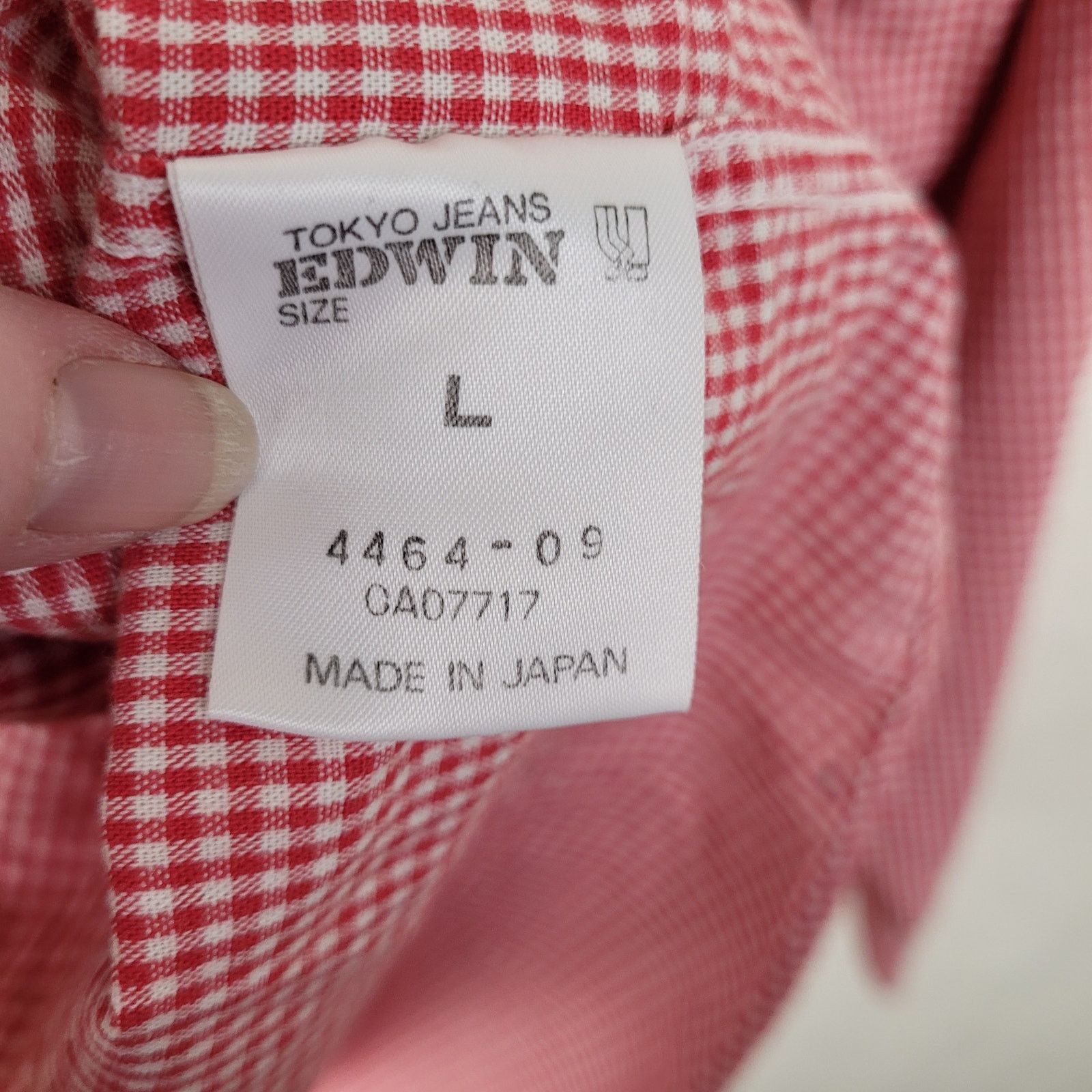 Edwin Vintage Edwin Tokyo Jeans red gingham button up shirt Large Size US L / EU 52-54 / 3 - 4 Thumbnail