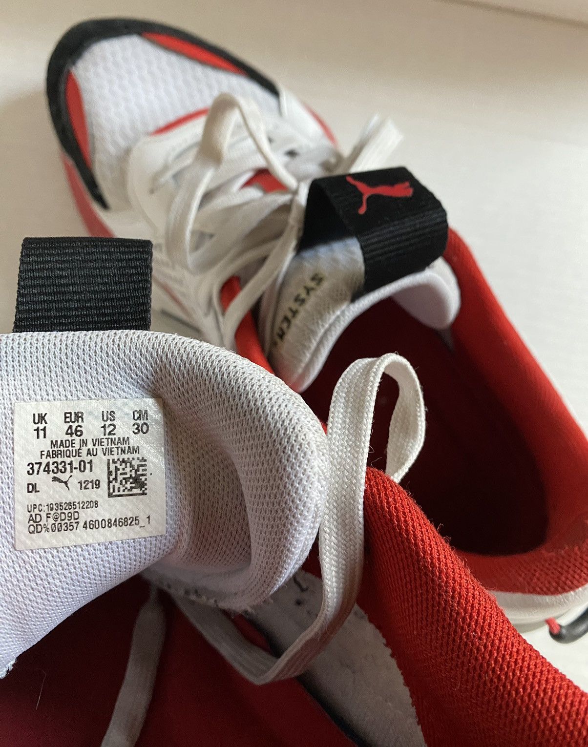 Puma RS-X cyber ‘white high risk red’ puma runners 12 Size US 12 / EU 45 - 5 Thumbnail