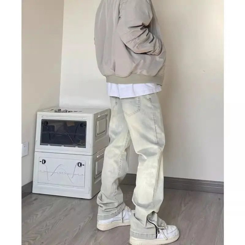 Japanese Brand Retro loose yellow mud dyed jeans Size US 32 / EU 48 - 5 Thumbnail