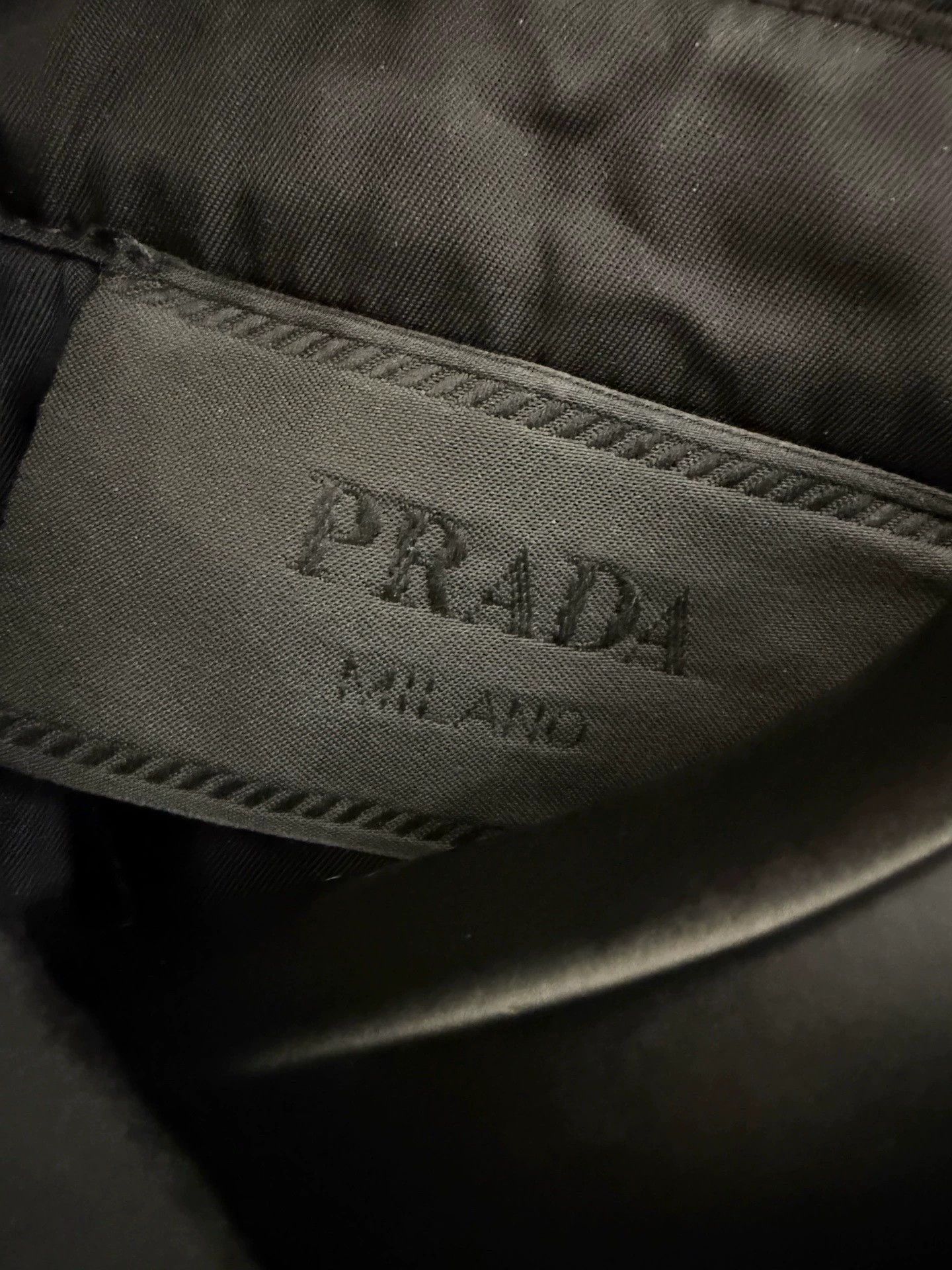 Prada Prada Black Diamond Pattern Cotton Jacket with Triangle Logo Size US S / EU 44-46 / 1 - 3 Thumbnail