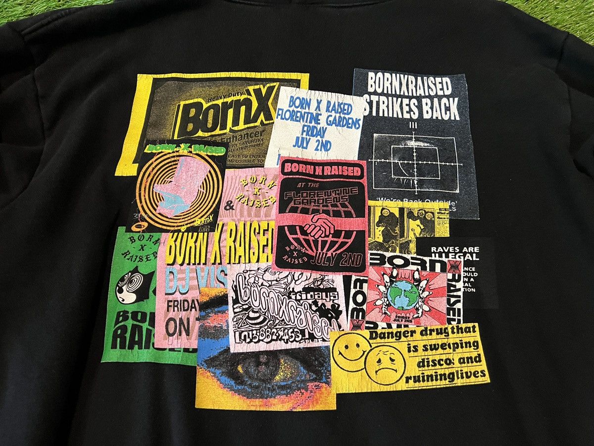 Born X Raised BORN X RAISED - HOODIE BLACK WITH MANY LOGO GRAPHICS Size US M / EU 48-50 / 2 - 2 Thumbnail