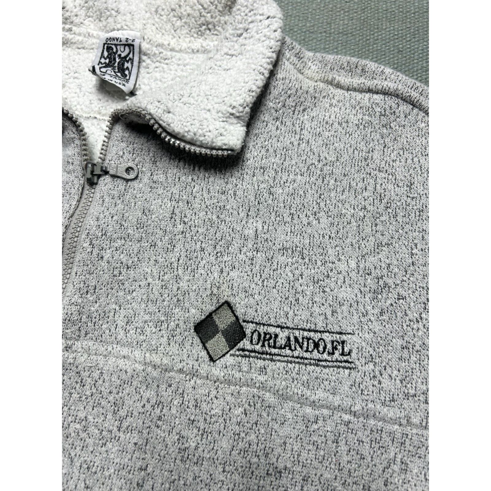 Vintage VINTAGE Sweatshirt 1/4 Zip Pullover 80s 90s Men L Gray Orlando Florida Beach Size US L / EU 52-54 / 3 - 4 Thumbnail