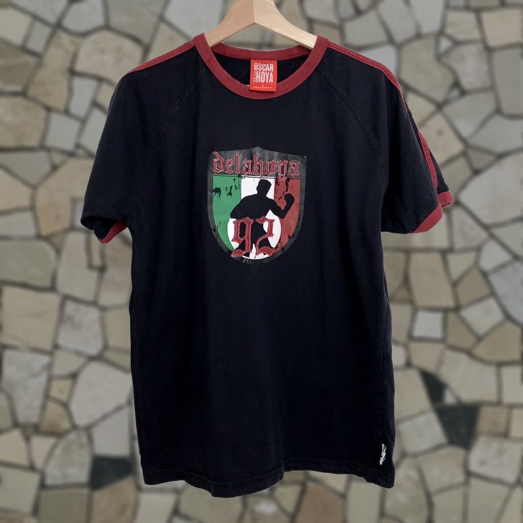Logo 7 VINTAGE Oscar De La Hoya 92 Logo Tee Black T-Shirt Short Sleeve Size M Crew Neck Men Sportswear Logo Shirt Size US M / EU 48-50 / 2 - 1 Thumbnail