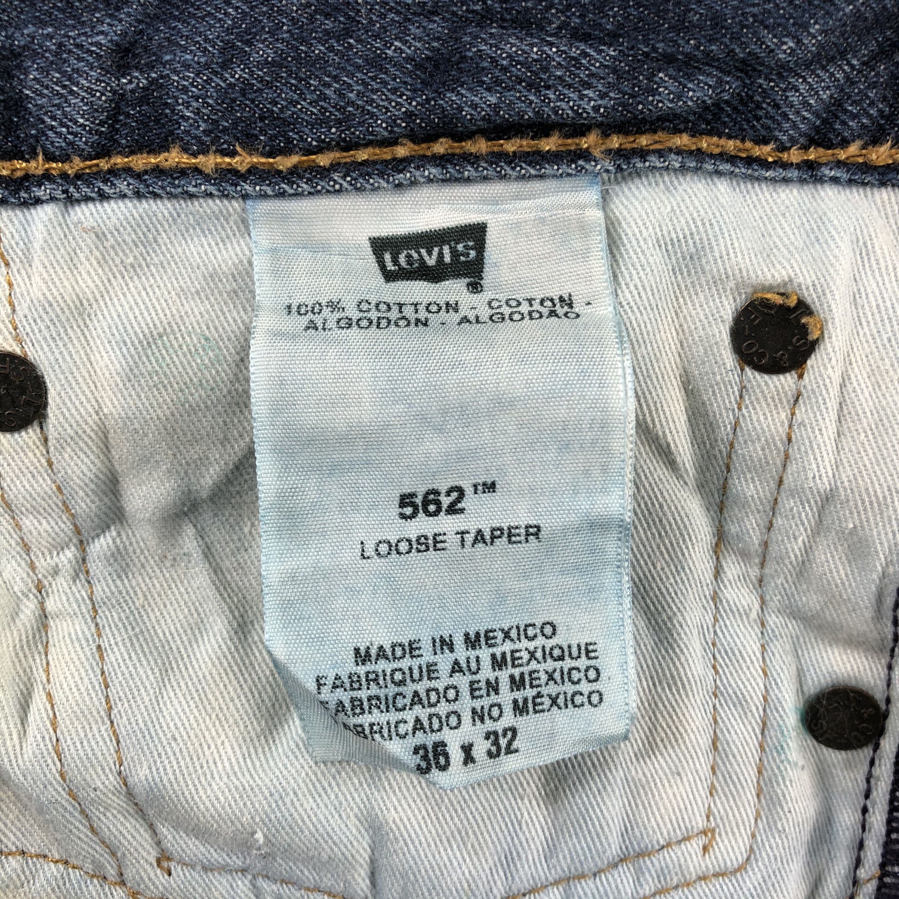 Levi's Vintage Blue Wash Levis 562 Jeans-J2584 Size US 37 - 12 Thumbnail